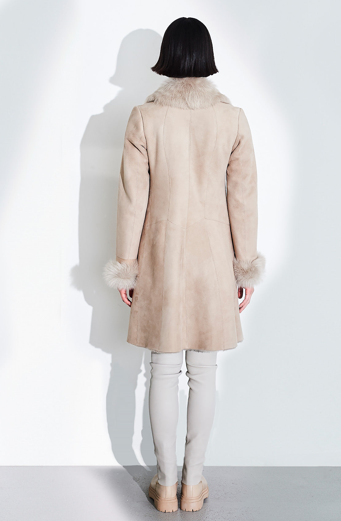 Classic 3/4 Length Shearling Coat