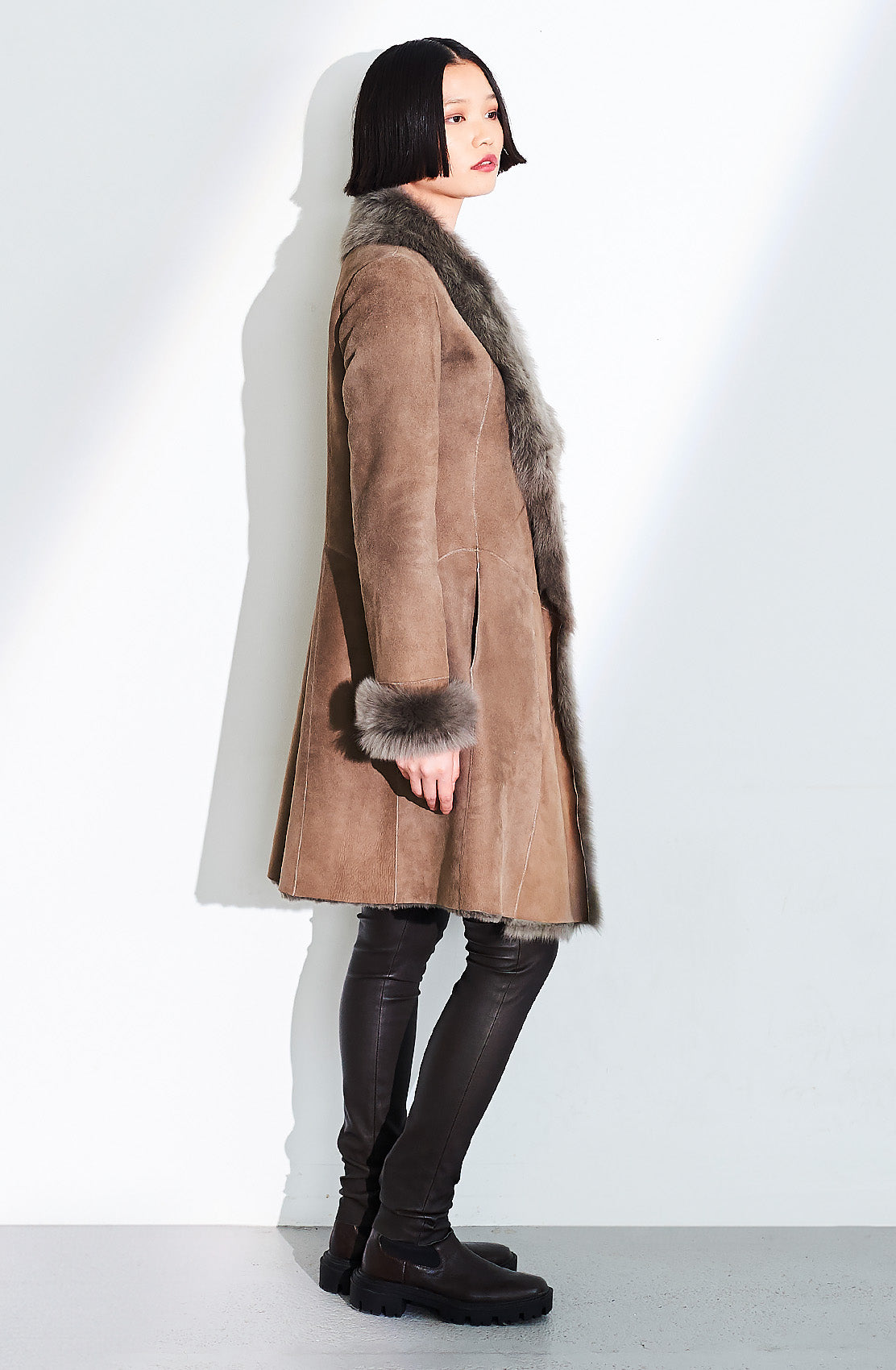 Three-Quarter Length Shearling Coat