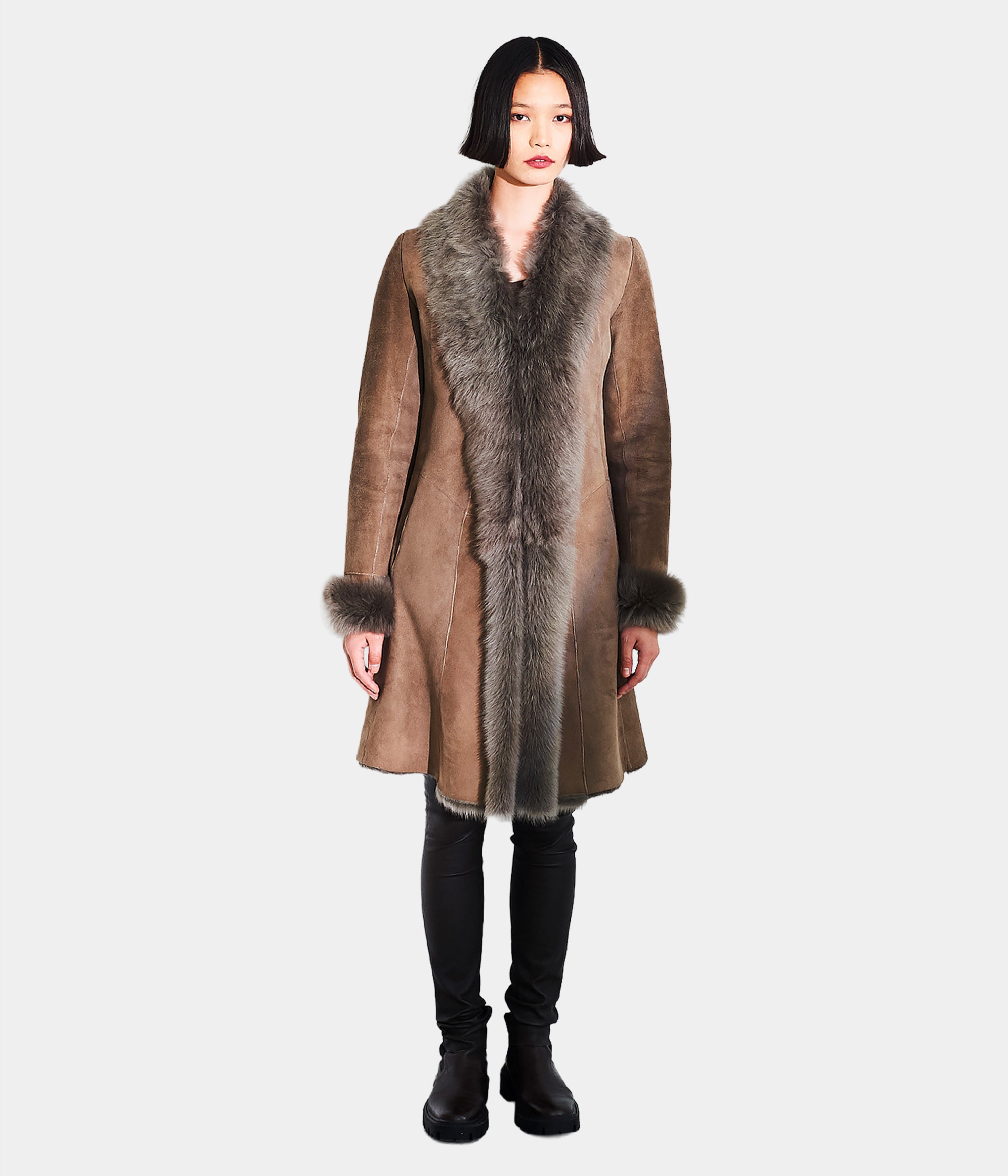 Three-Quarter Length Shearling Coat