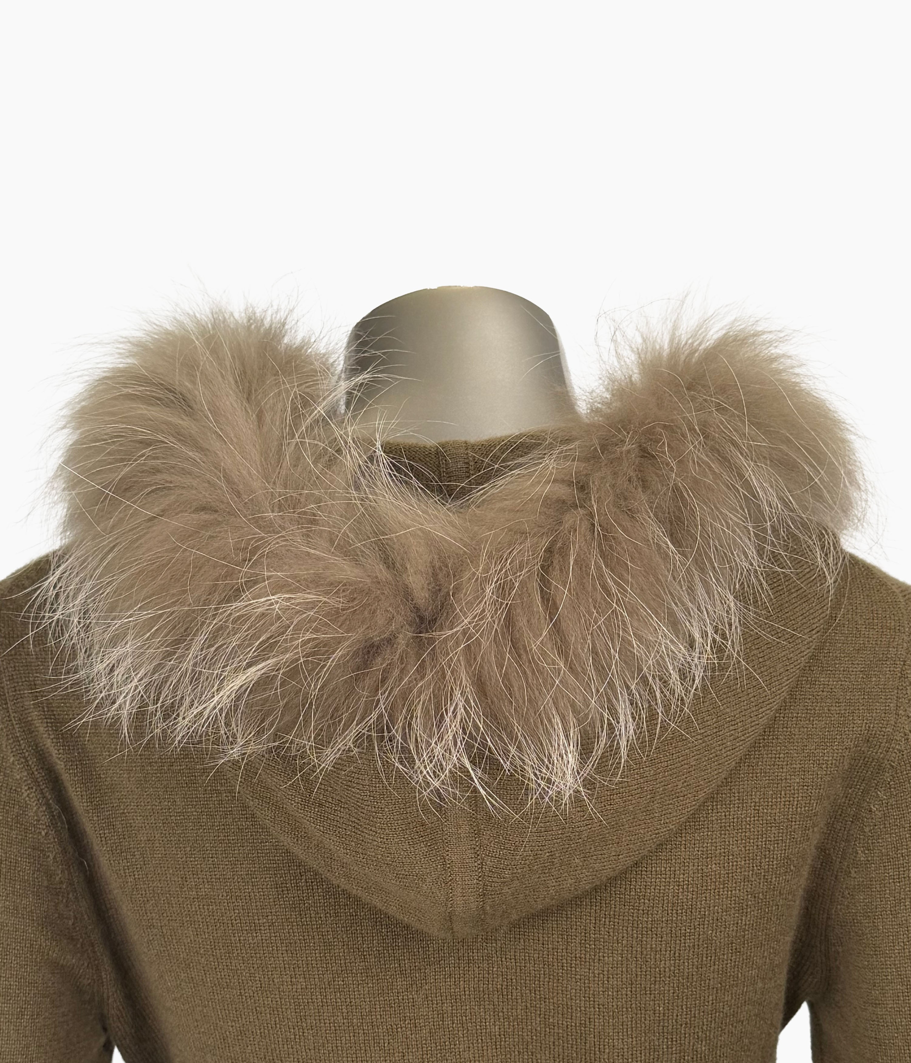 Outlet: Hooded Fur Fitted Cardi: Size: 10