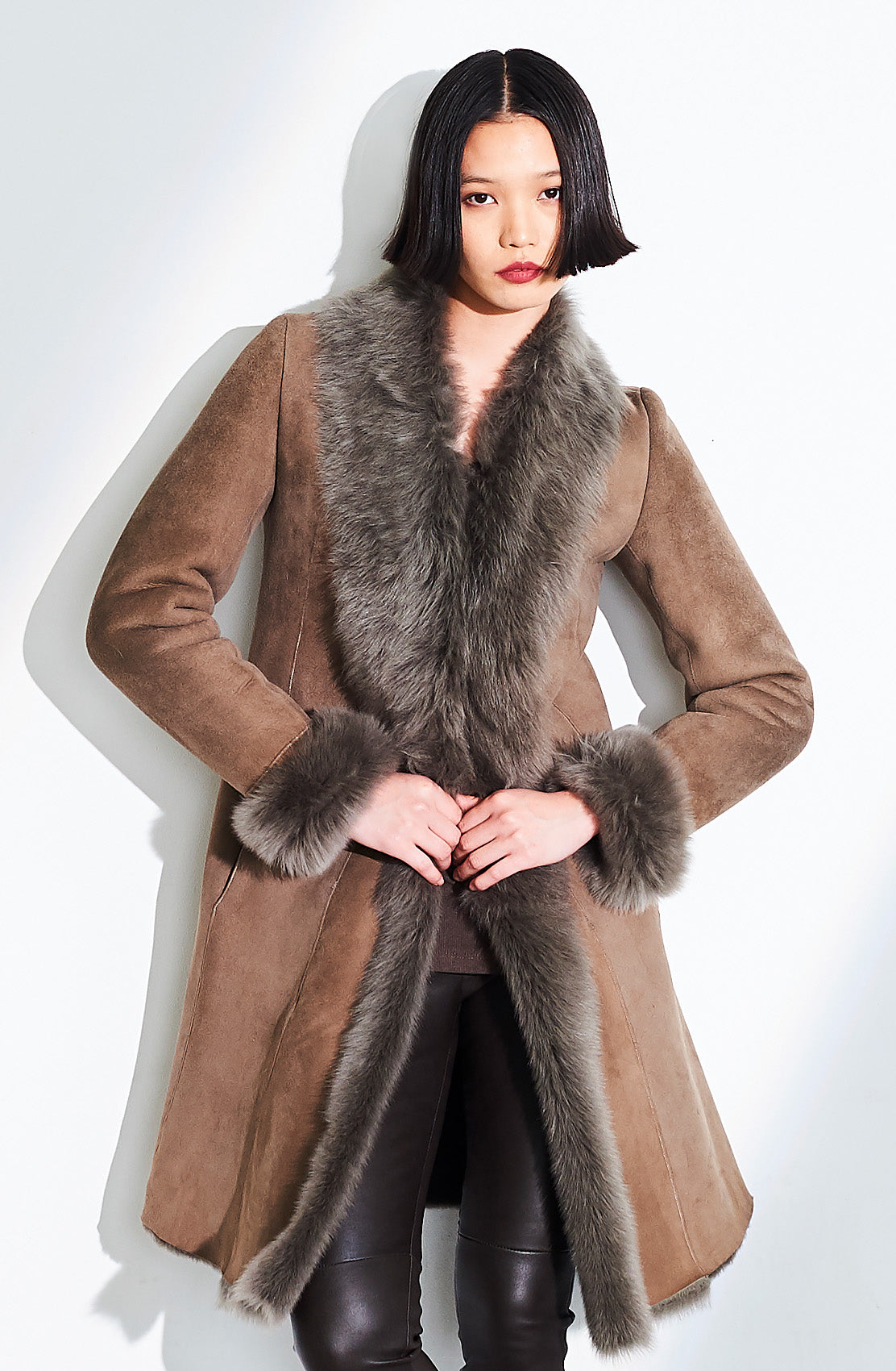 Three-Quarter Length Shearling Coat