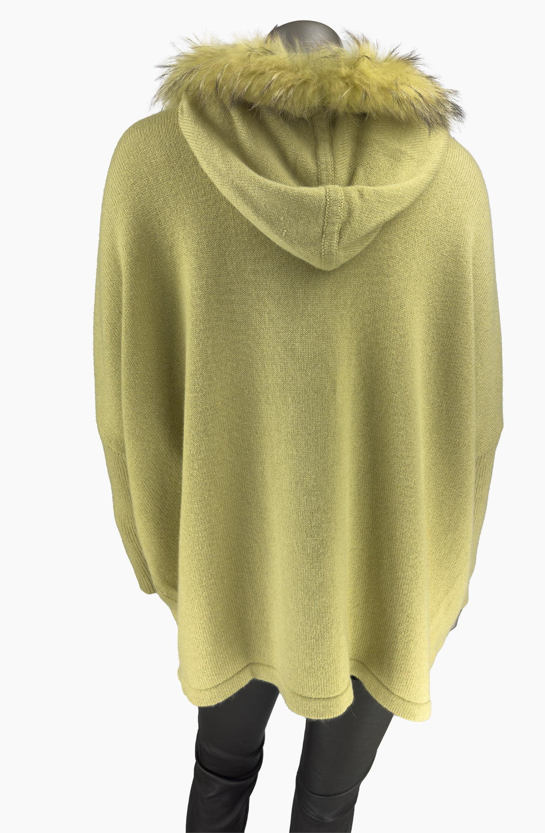 Outlet: Pistachio Hooded Swing Fur Cardi: Size 10