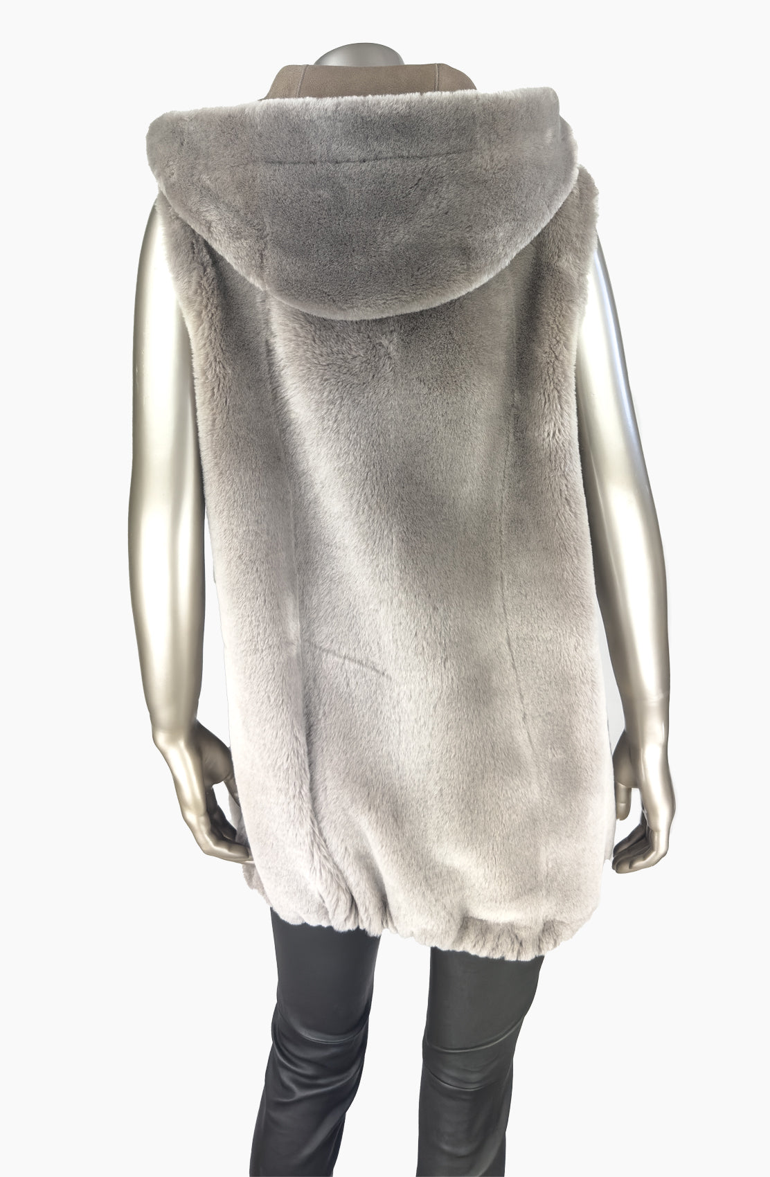 Outlet: Reversible Hooded Shearling Gilet : Size 10