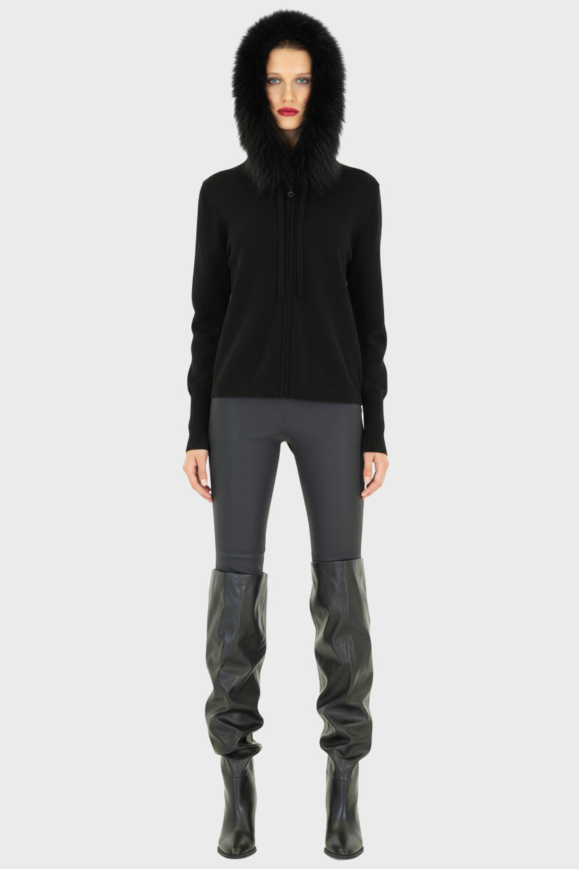 Loose Fit Hoody Fur Trim