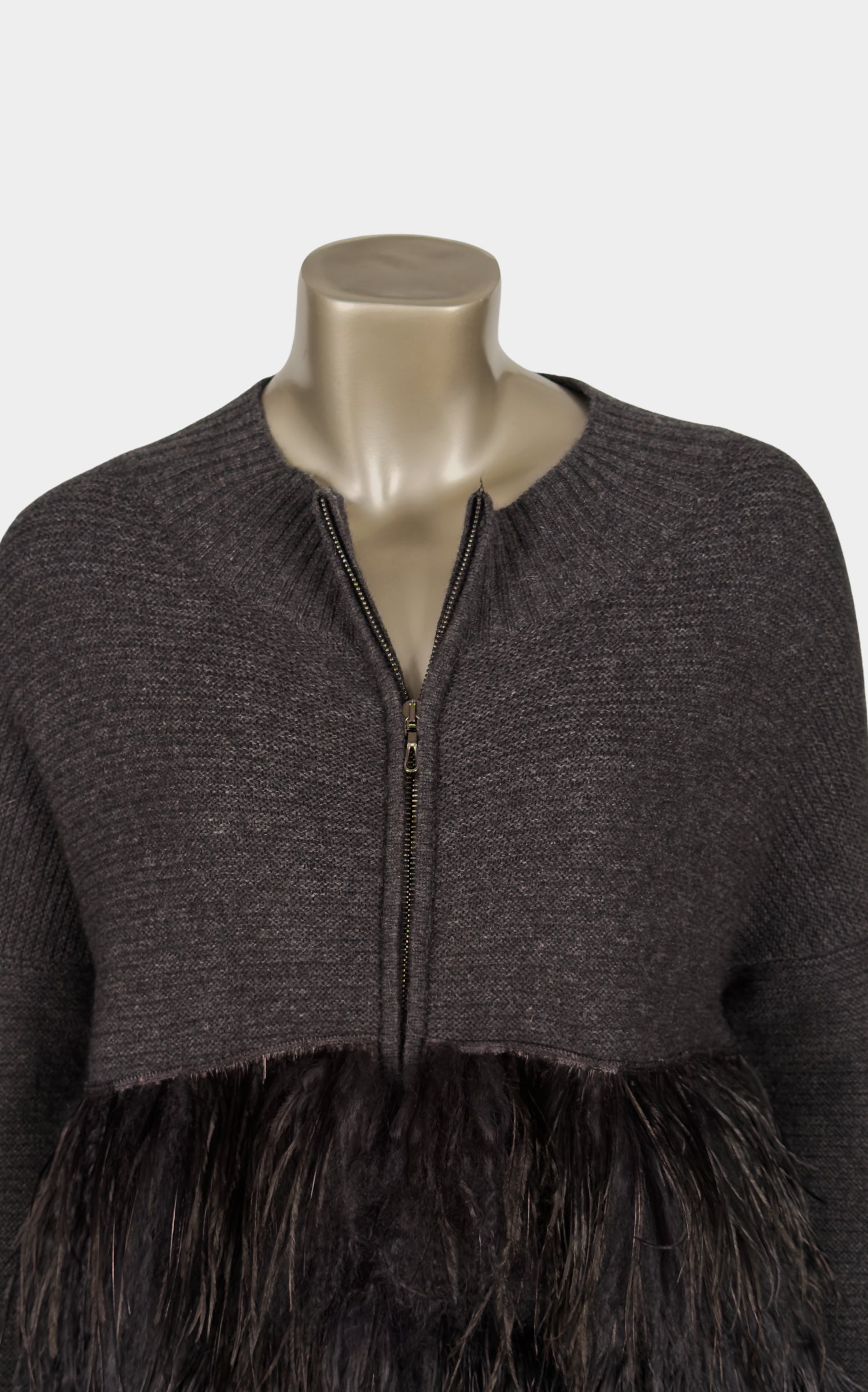 Outlet: Zipped Fur Trimmed Cardigan