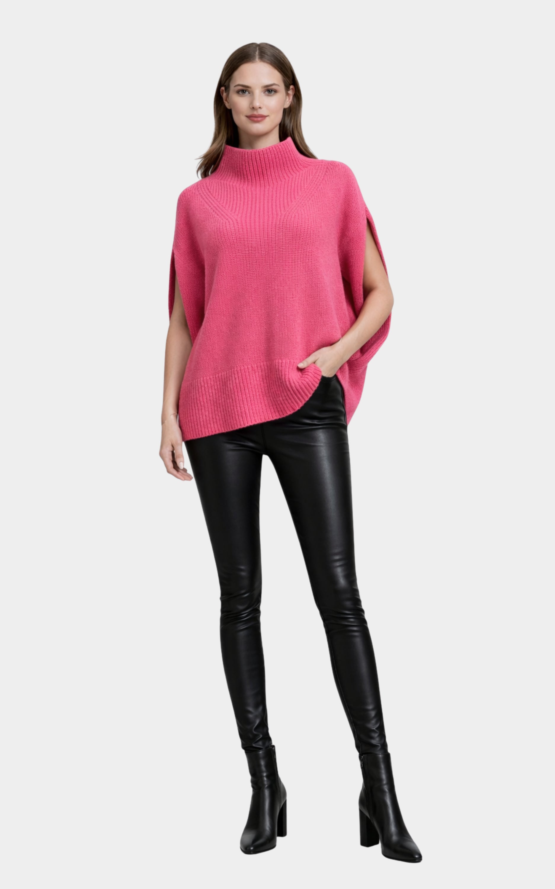 Outlet: Ribbed Cap sleeve Knit Pink