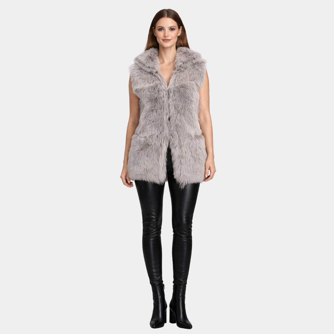 Outlet: Hooded Shearling Gilet