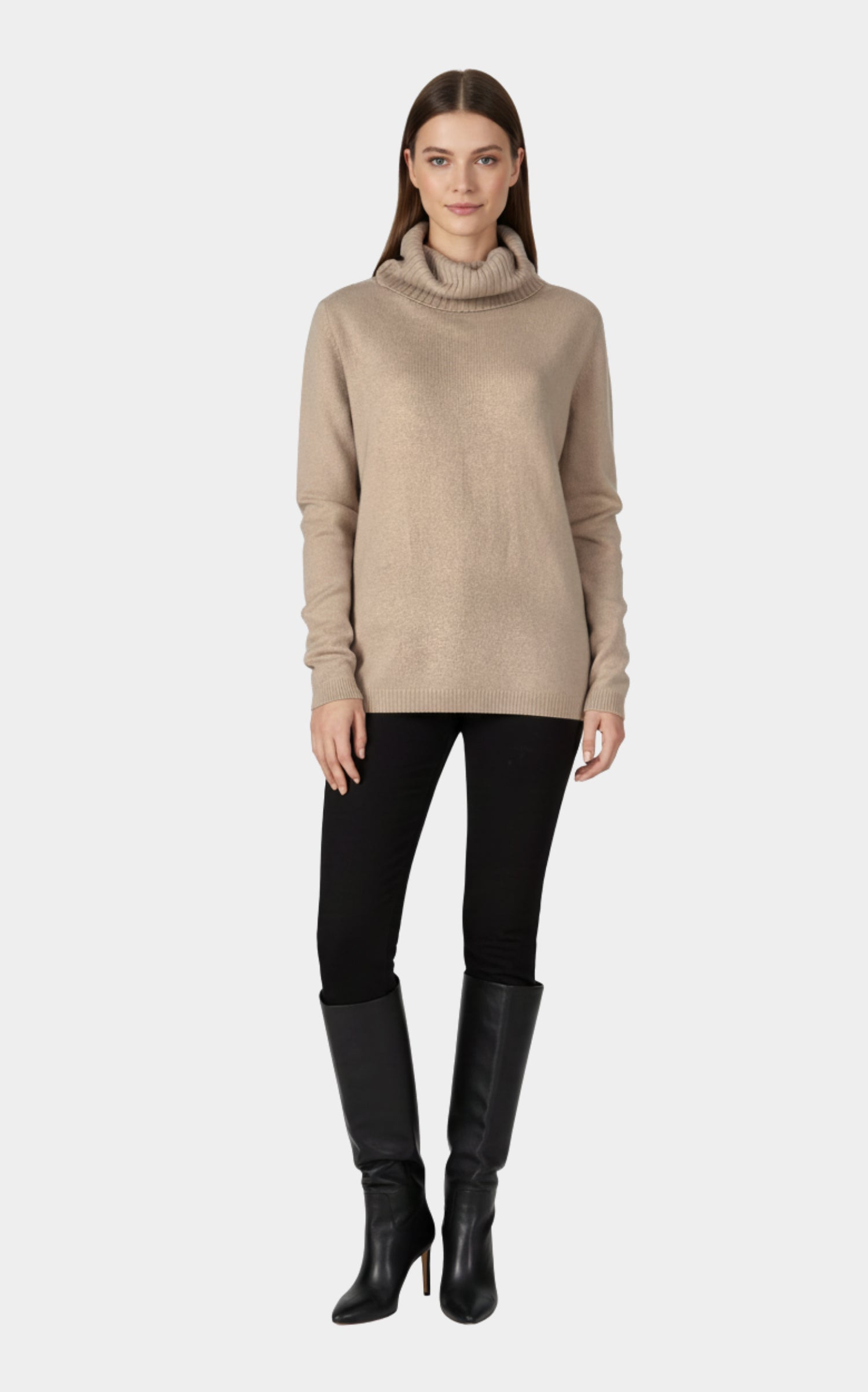 Outlet: Turtle Neck Jumper Beige Size 10