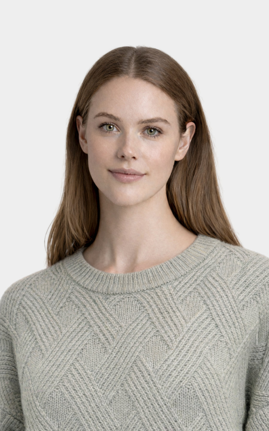 Outlet: Short Lattice Knit Jumper Light Sage