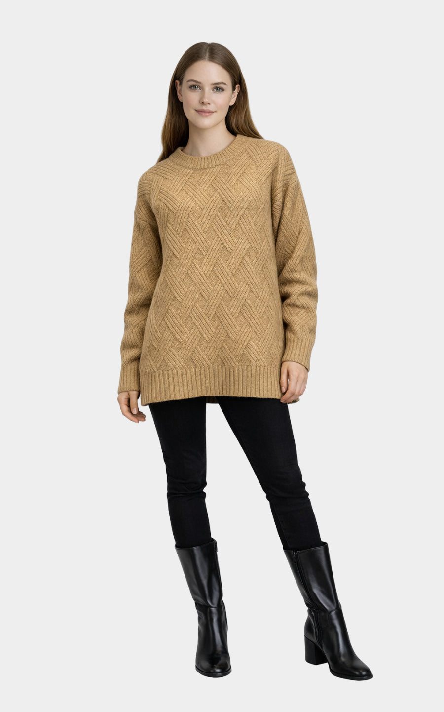 Outlet: Long Lattice Knit Jumper