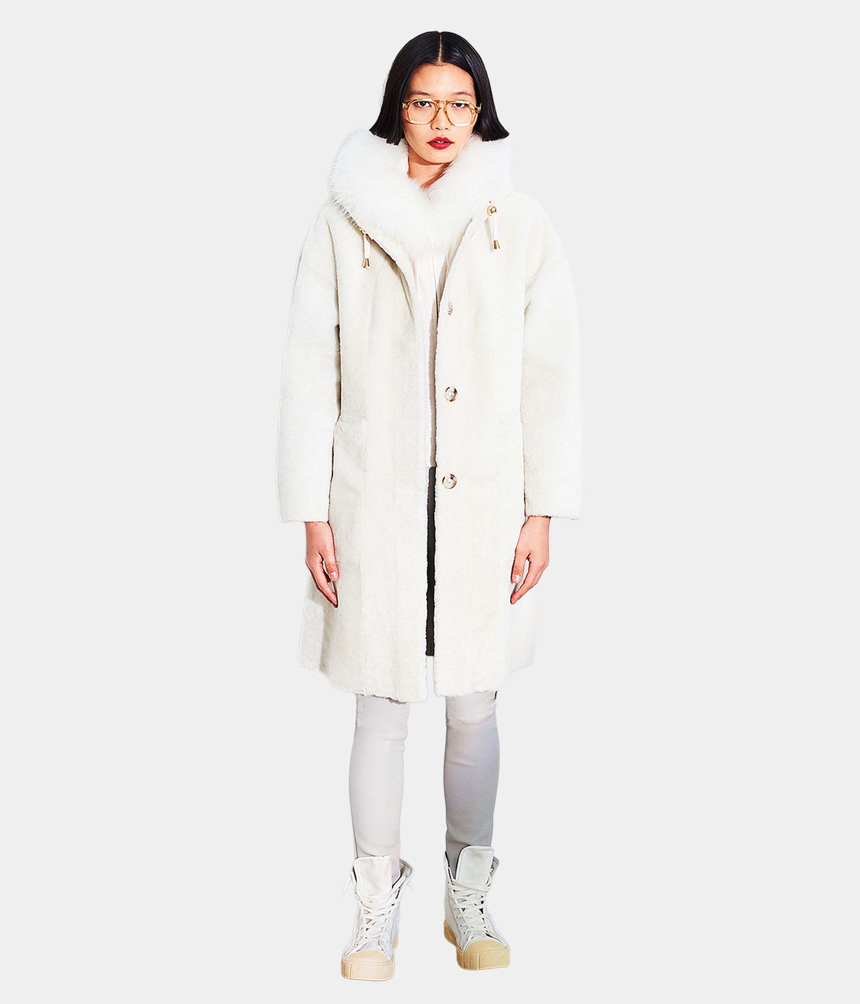 Long Reversible Hooded Coat