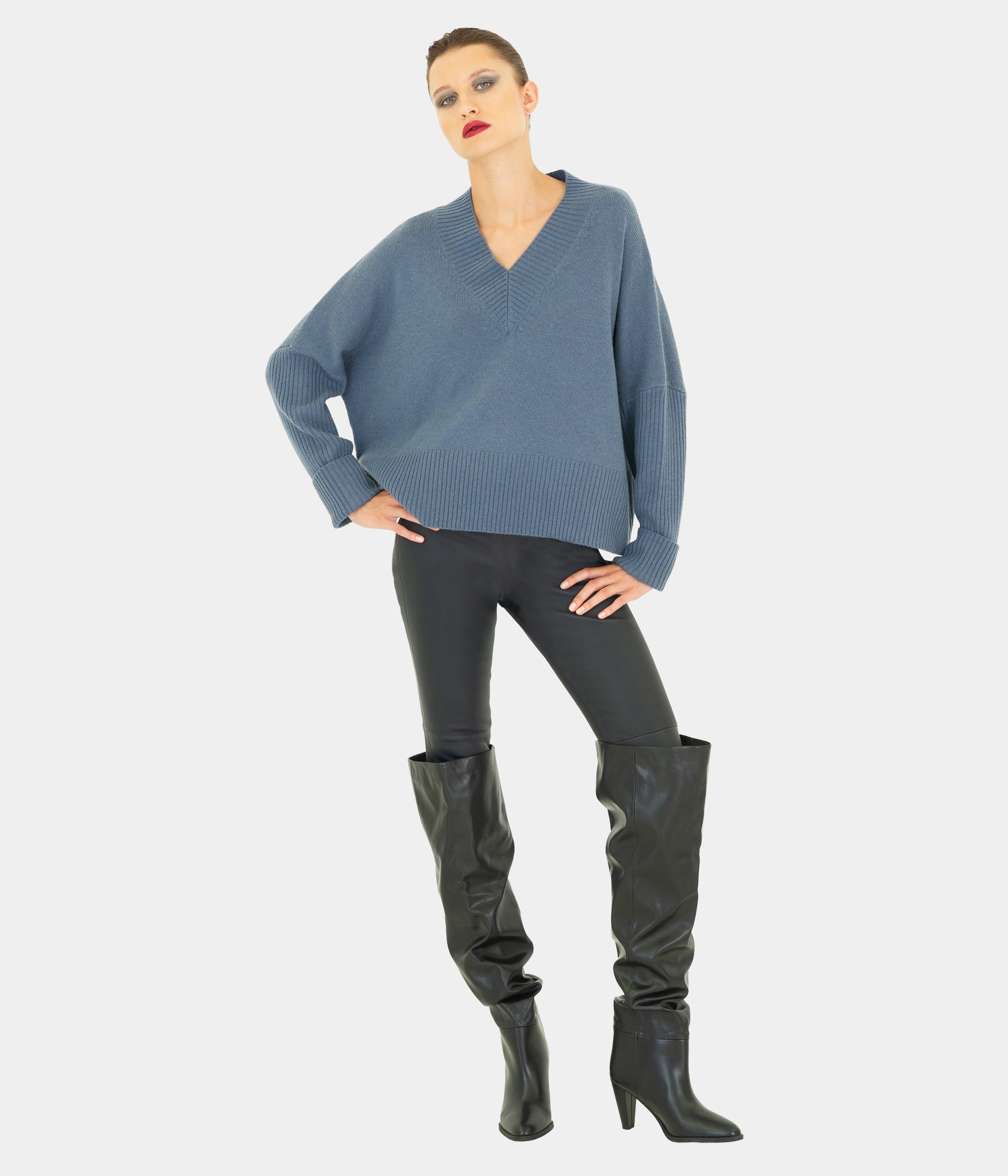 Sky High V Neck Jumper