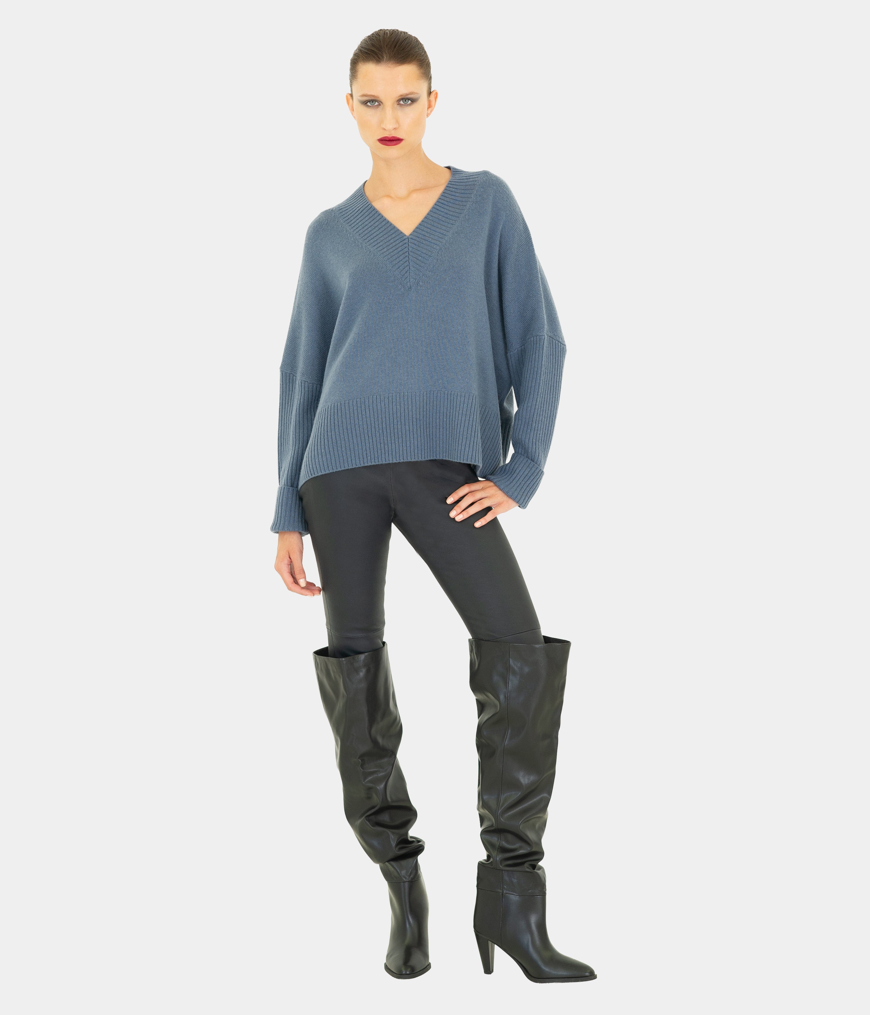Sky High V Neck Jumper