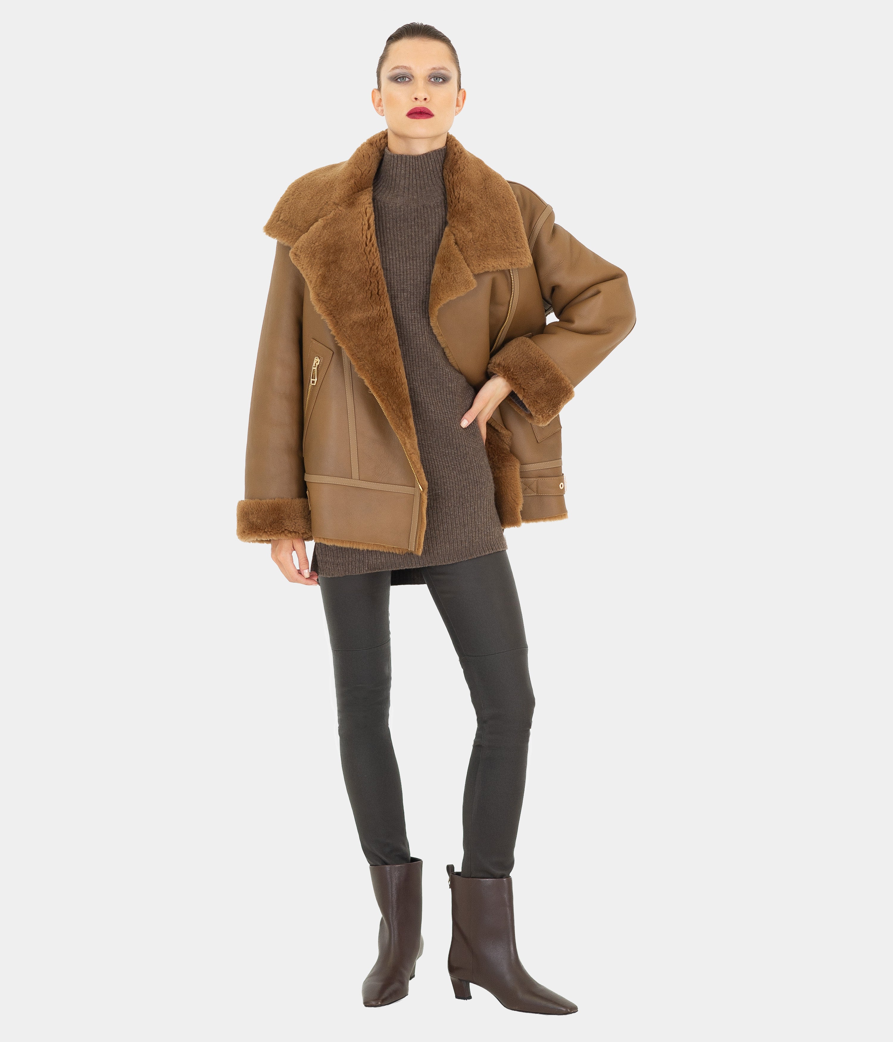 Shearling Aviator Brown
