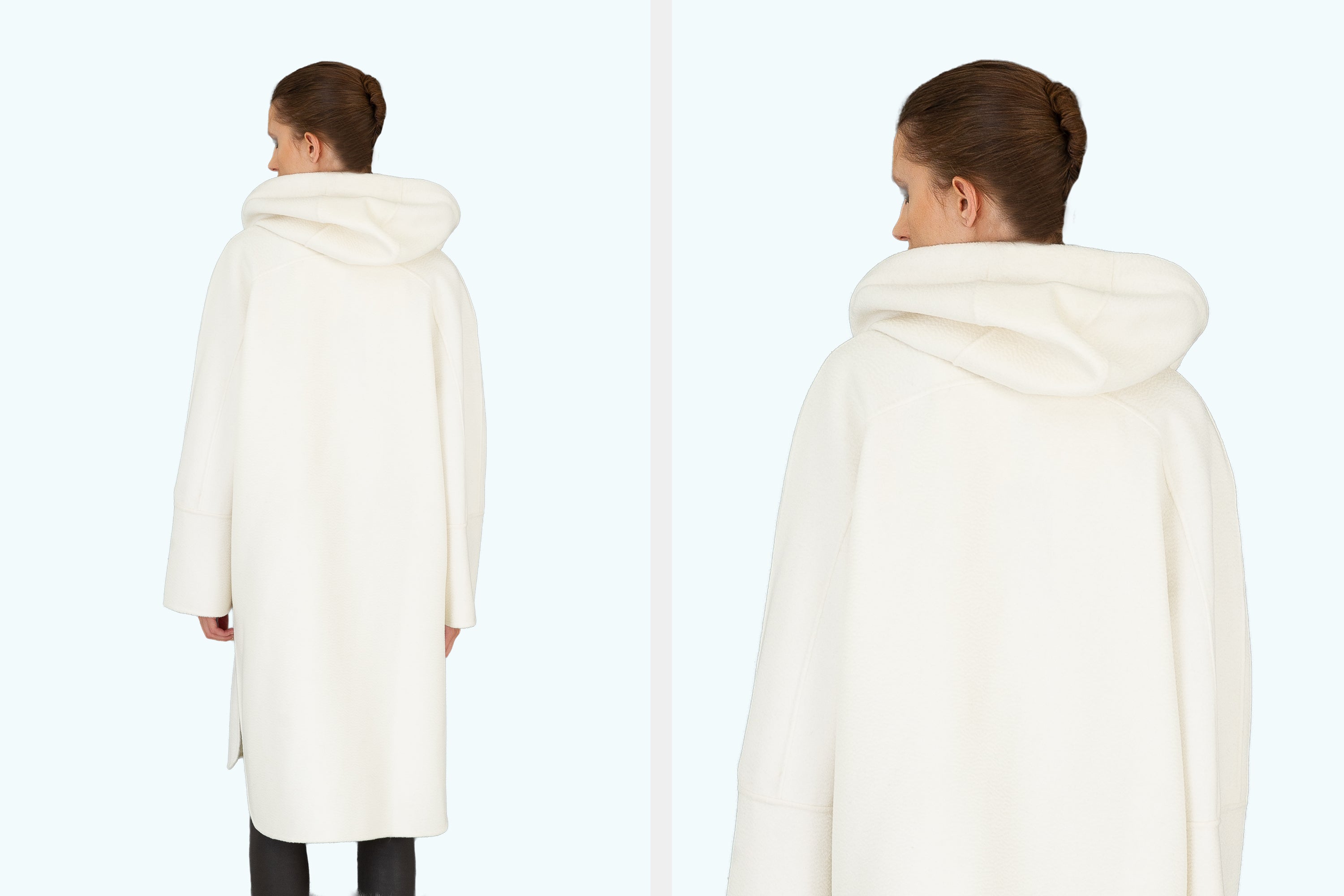 Double Face Wool Shirt Tail Parka