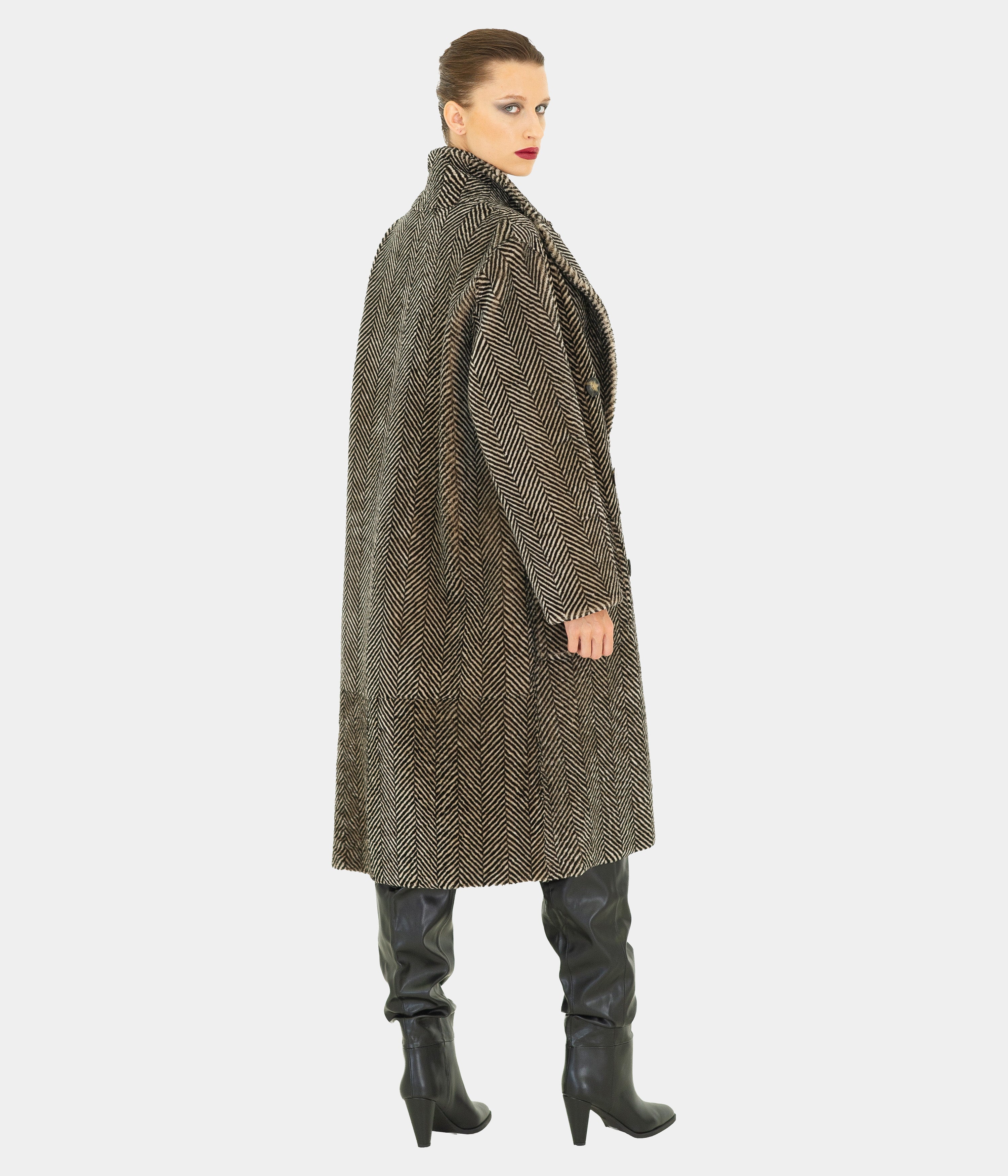 Reversible Herringbone Double Breast Coat