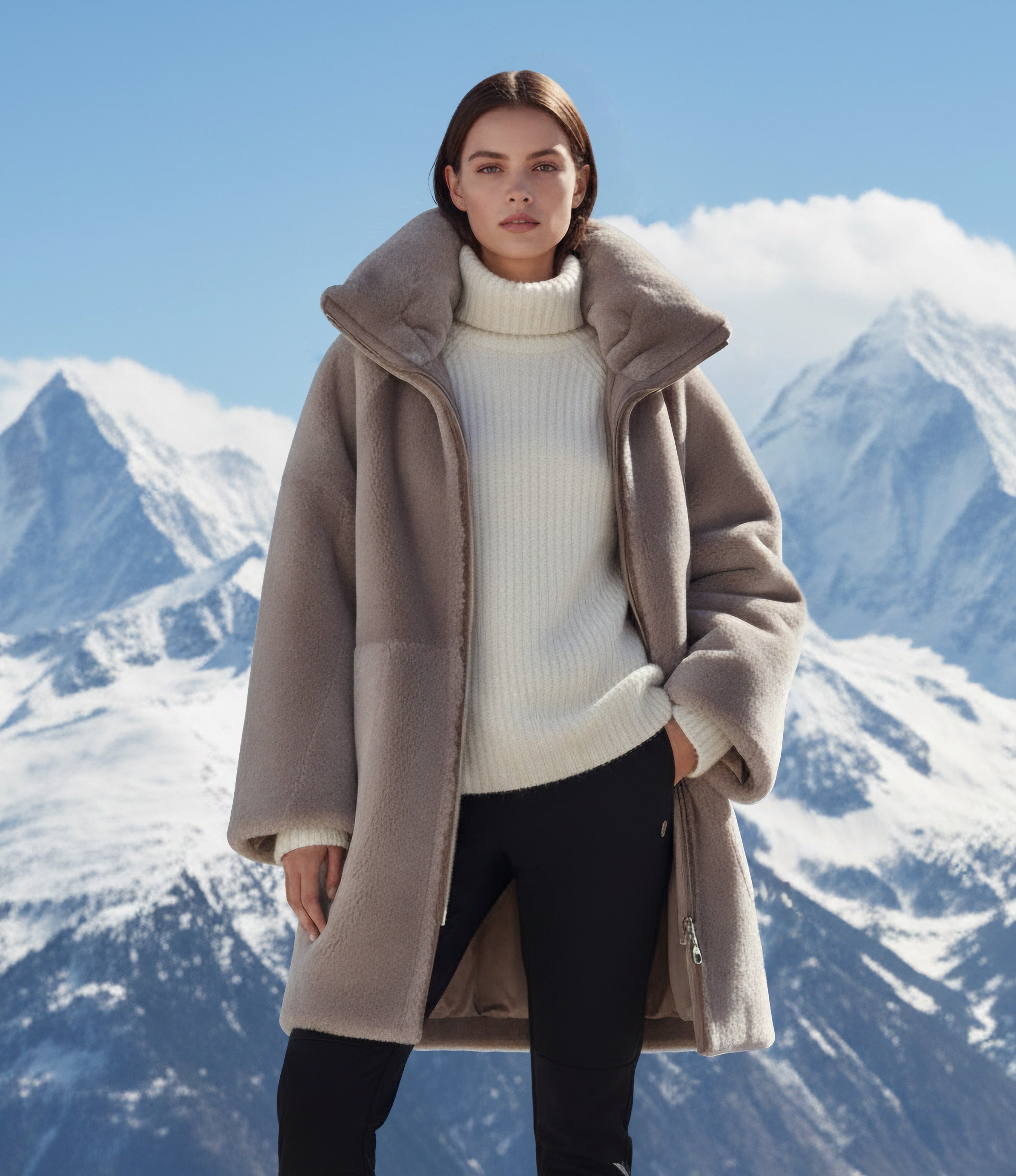 Reversible Collar Goose Down Coat : Size 10