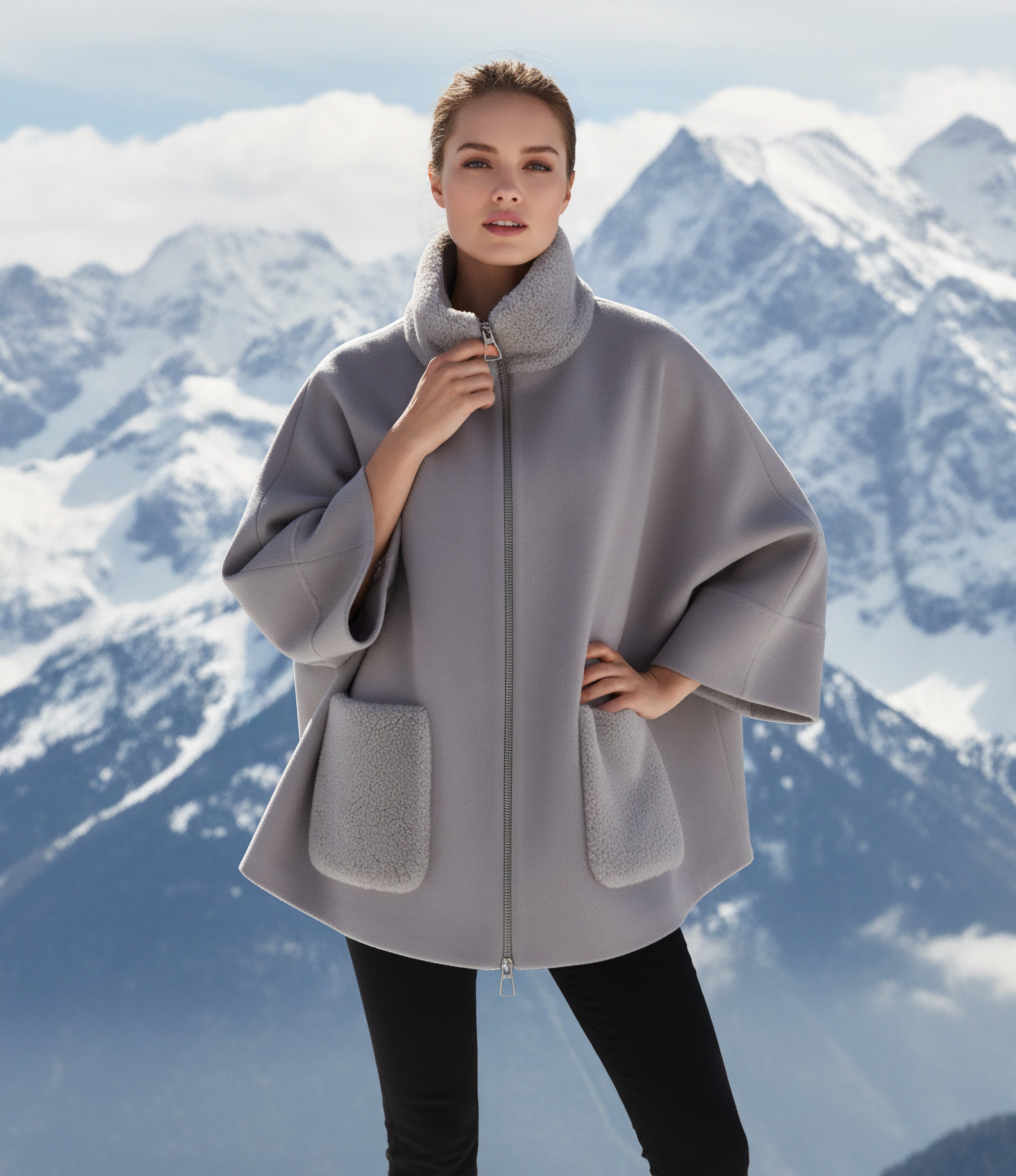 SHORT LOOSE FIT WOOL COAT.