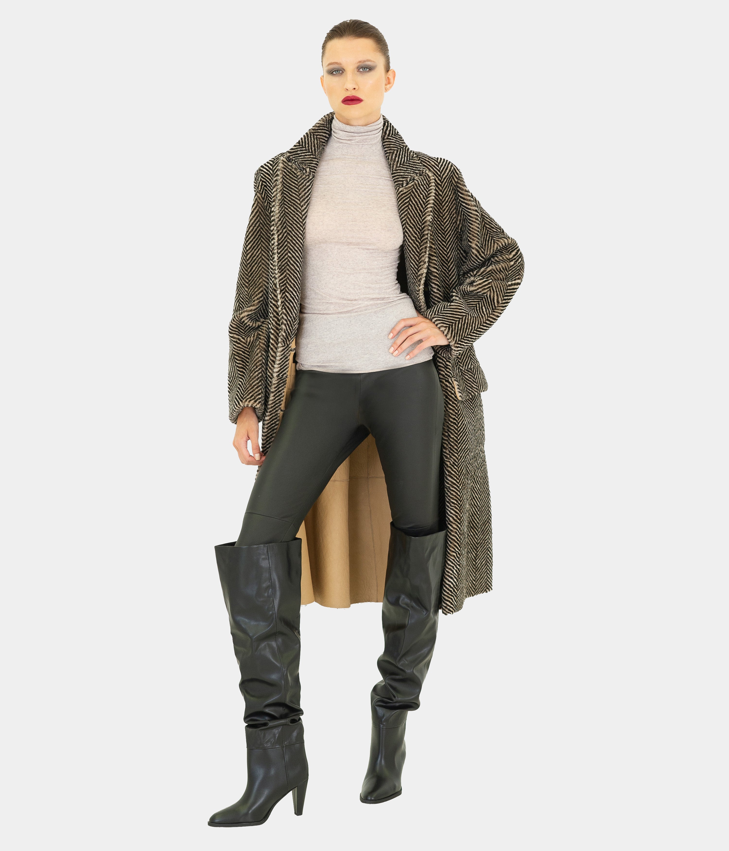 Reversible Herringbone Double Breast Coat