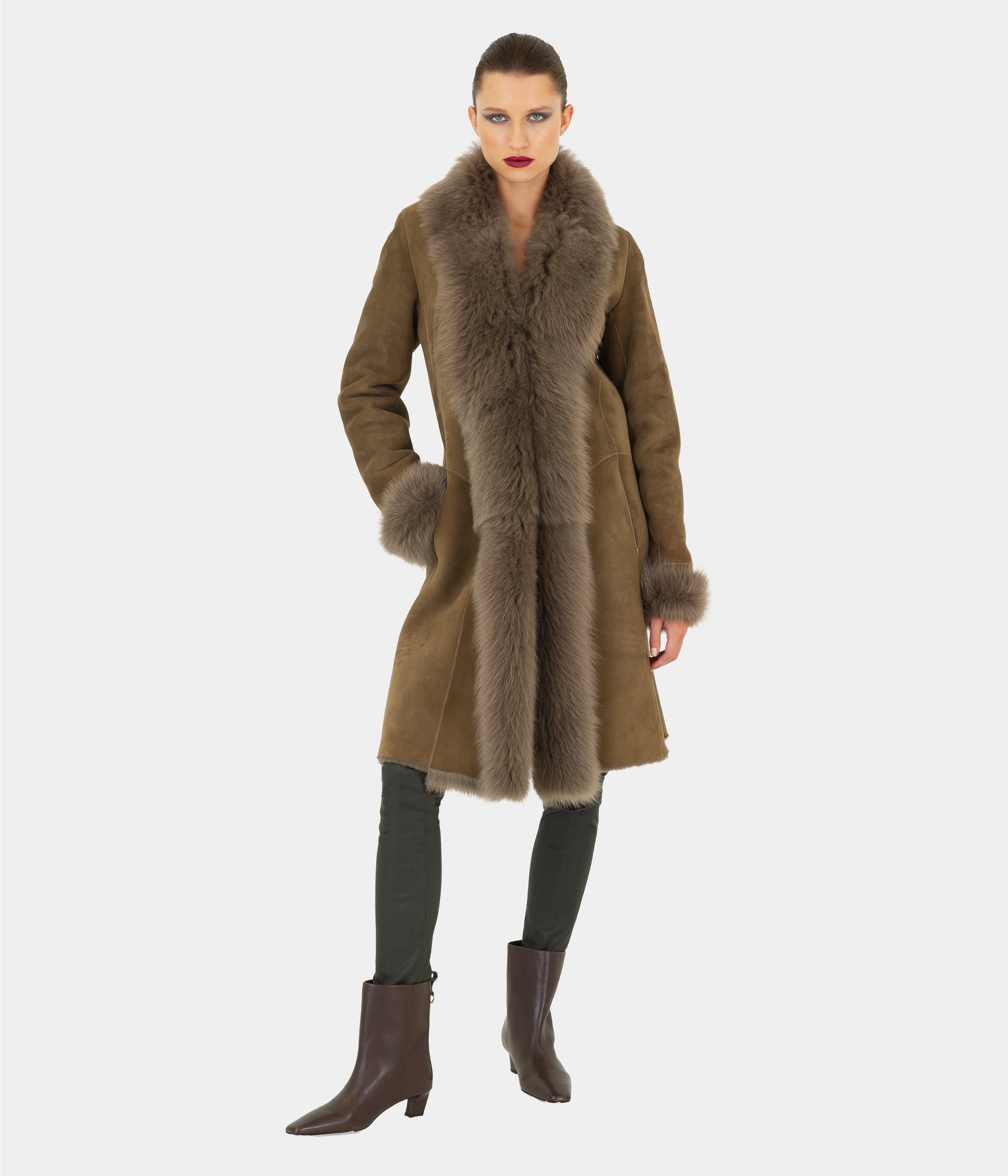 Three-Quarter Length Shearling Coat