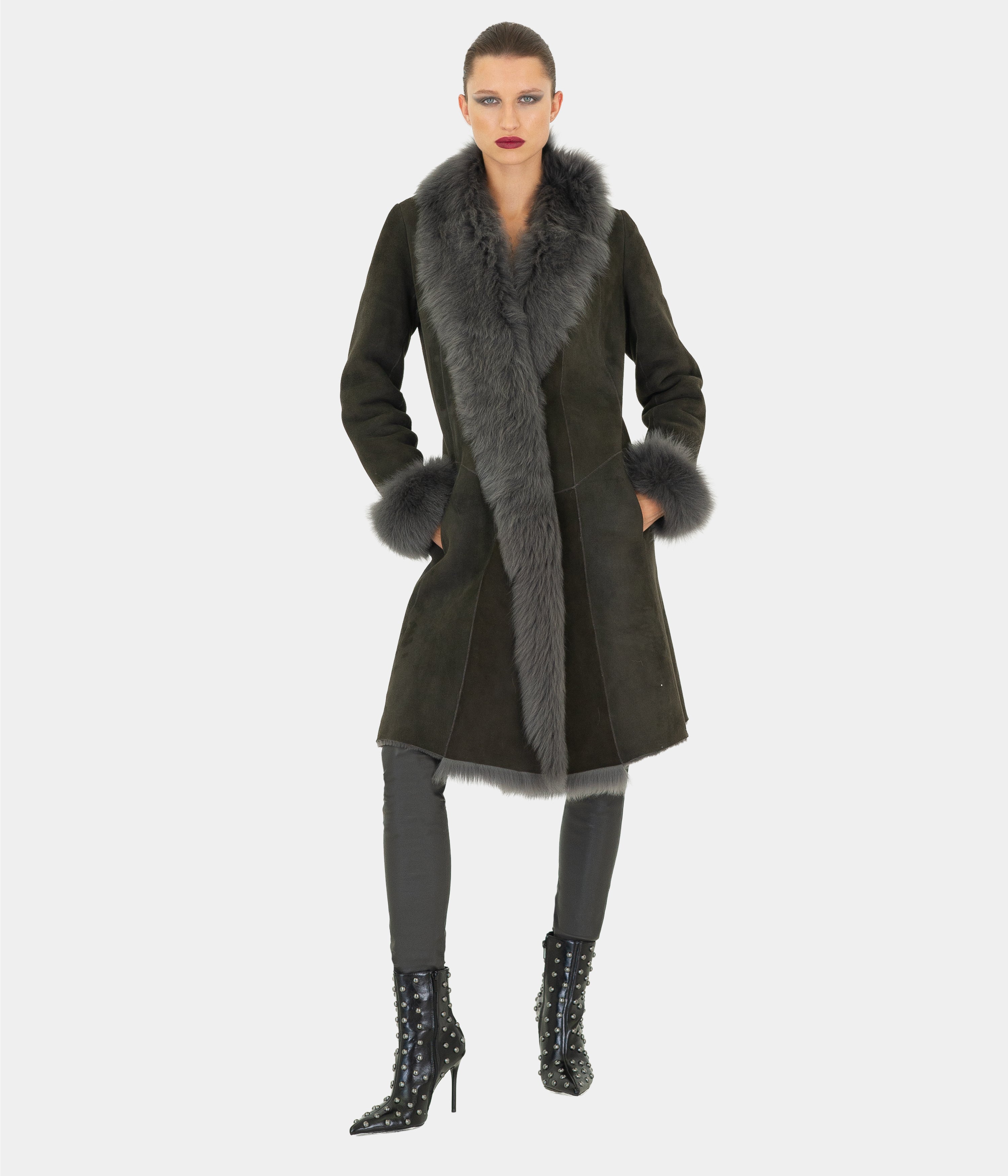 Three-Quarter Length Shearling Coat
