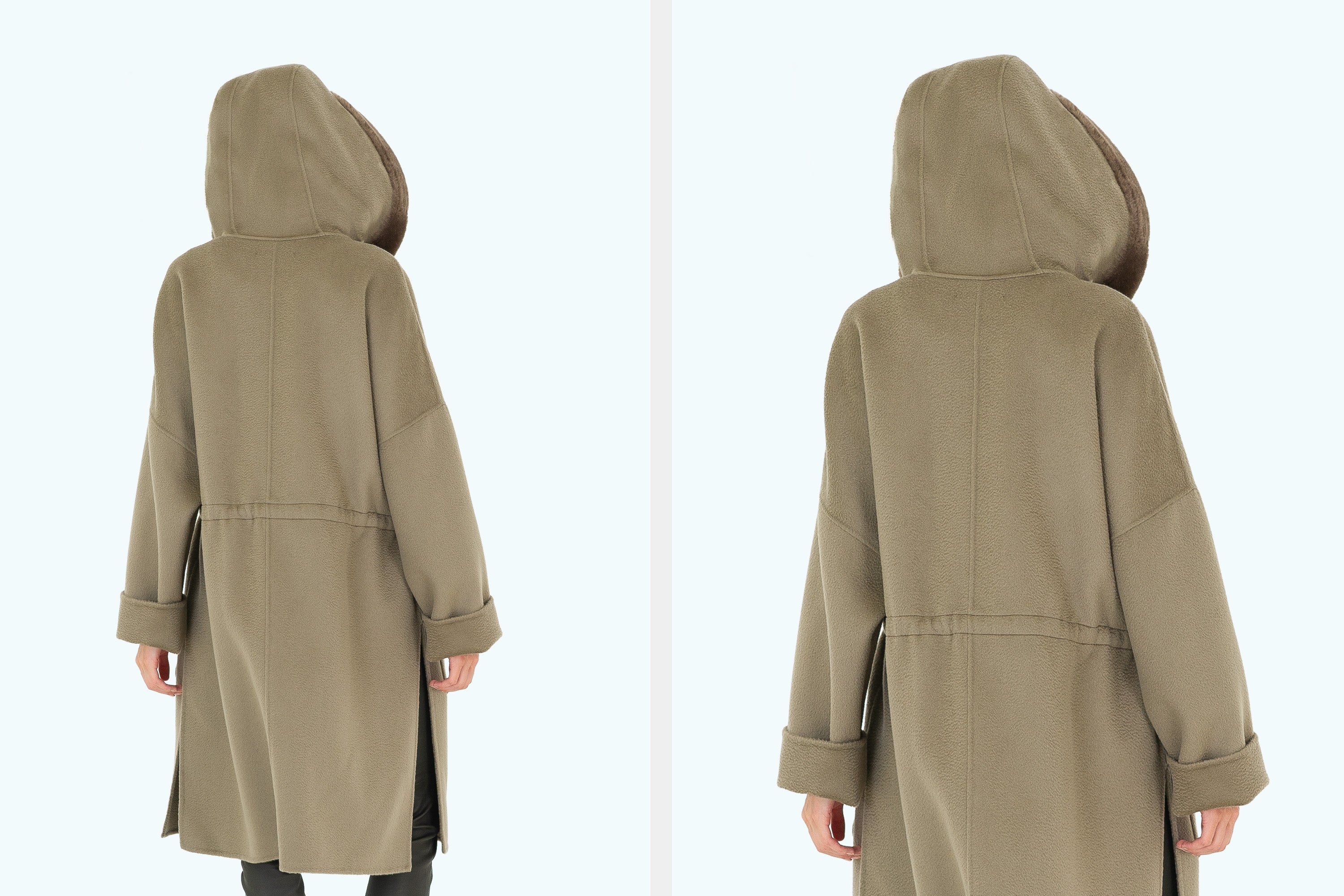 Double Face Shearling Hooded Parka