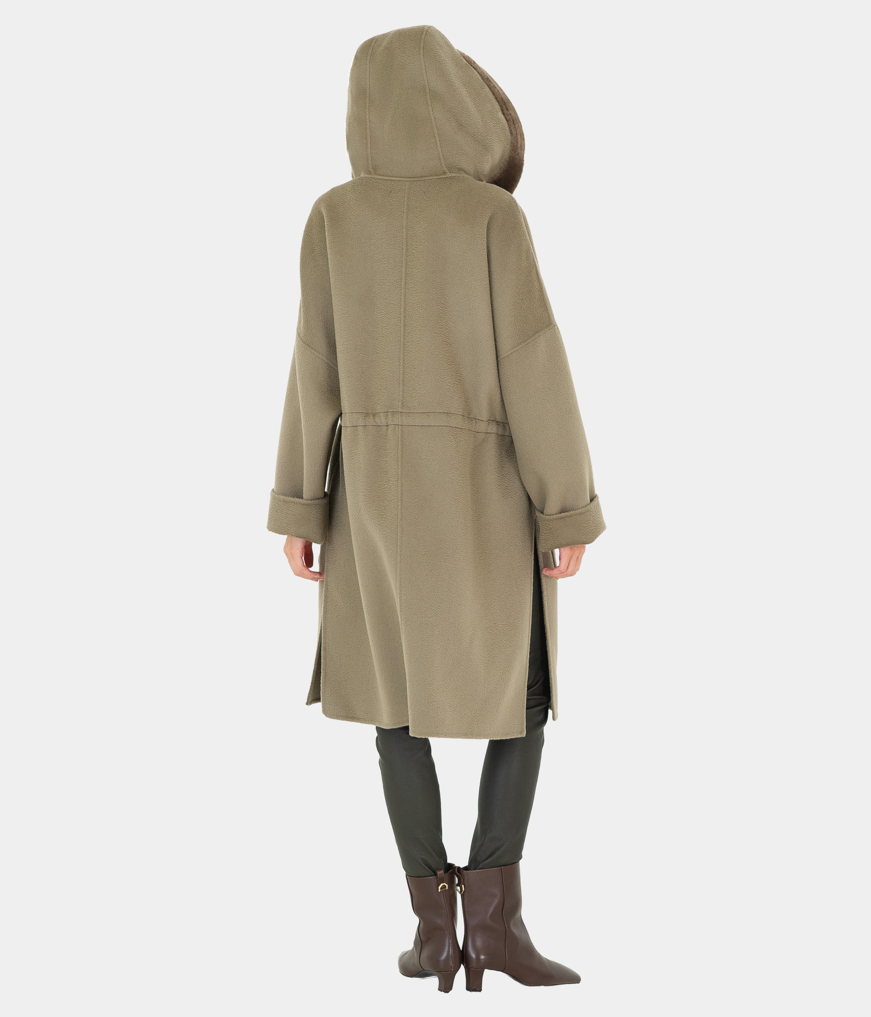 Double Face Shearling Hooded Parka