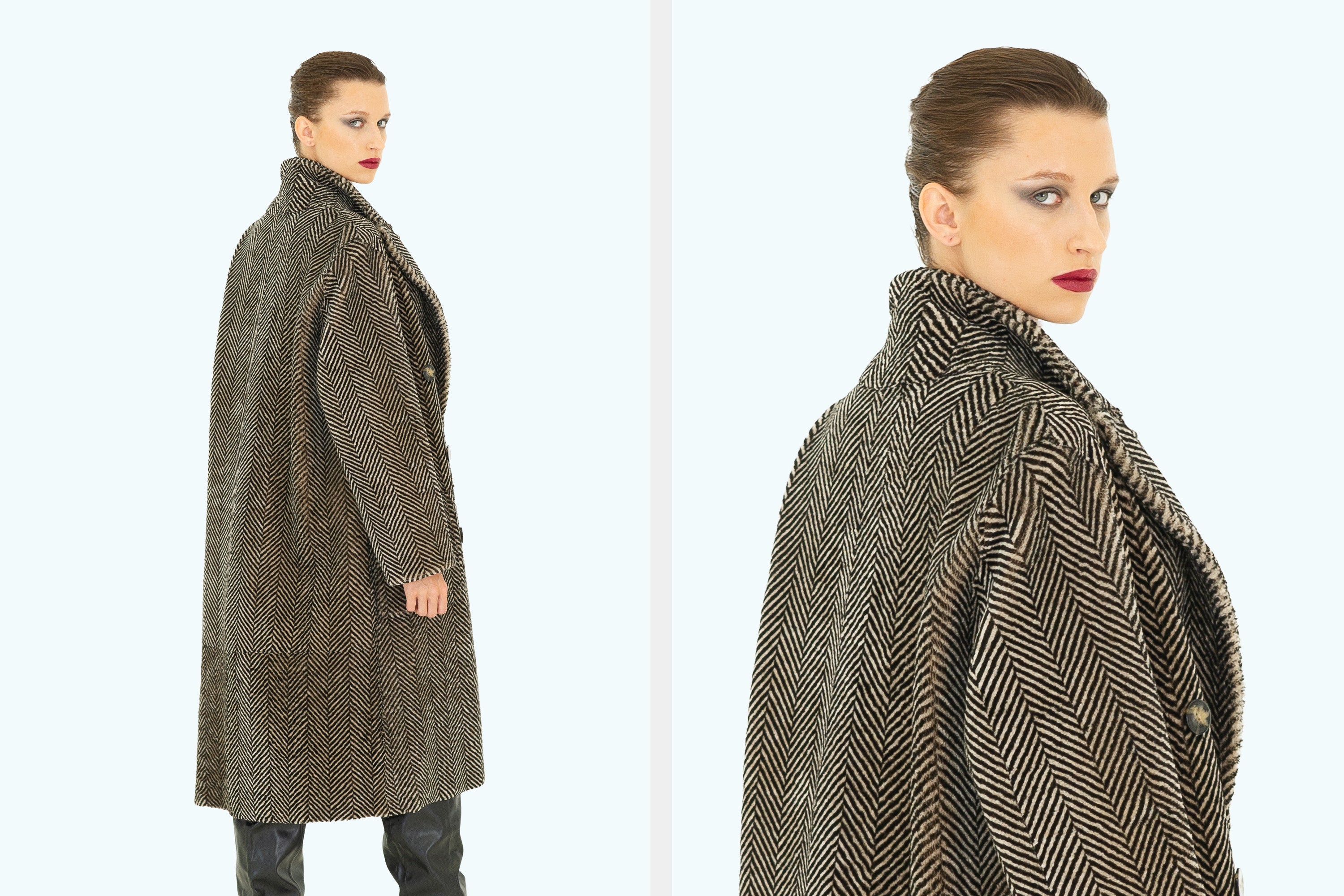 Reversible Herringbone Double Breast Coat