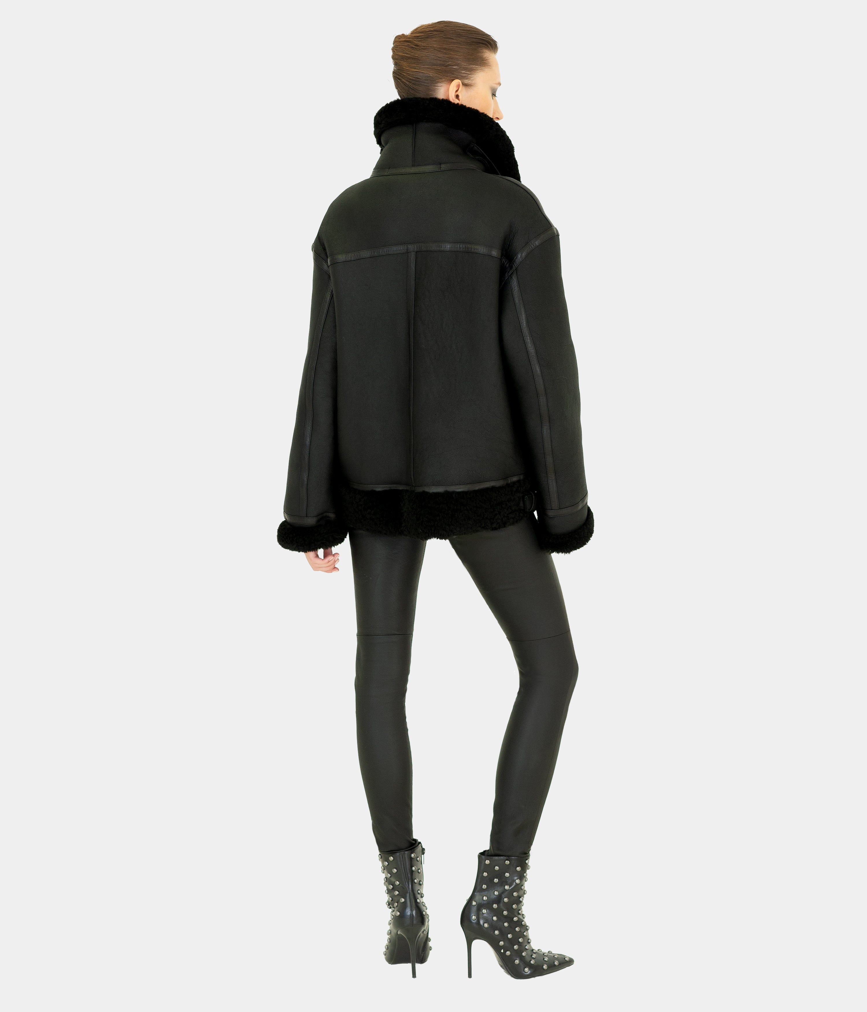 Shearling Aviator Black