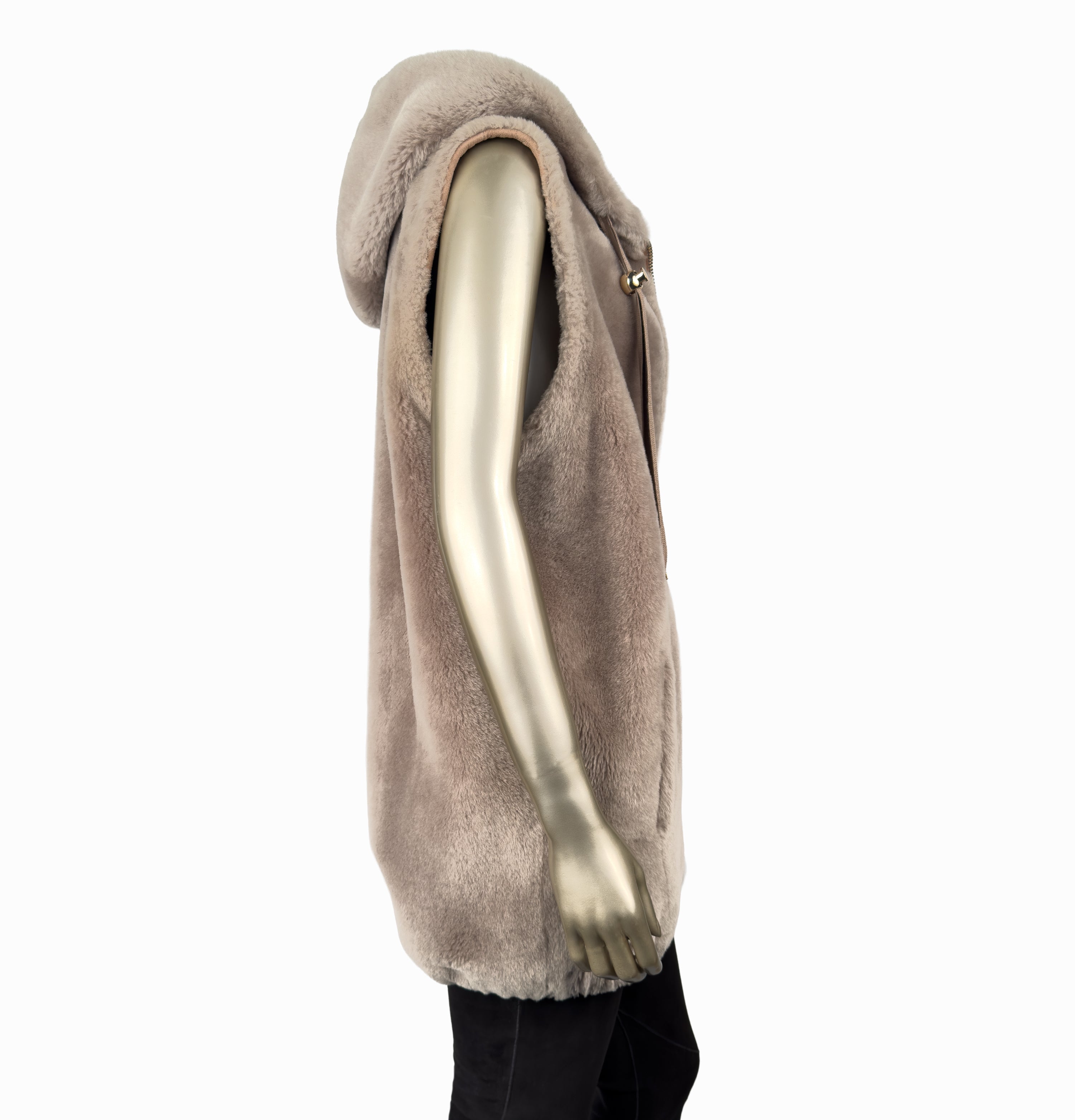 REVERSIBLE SHORT HOODED PARKER GILET