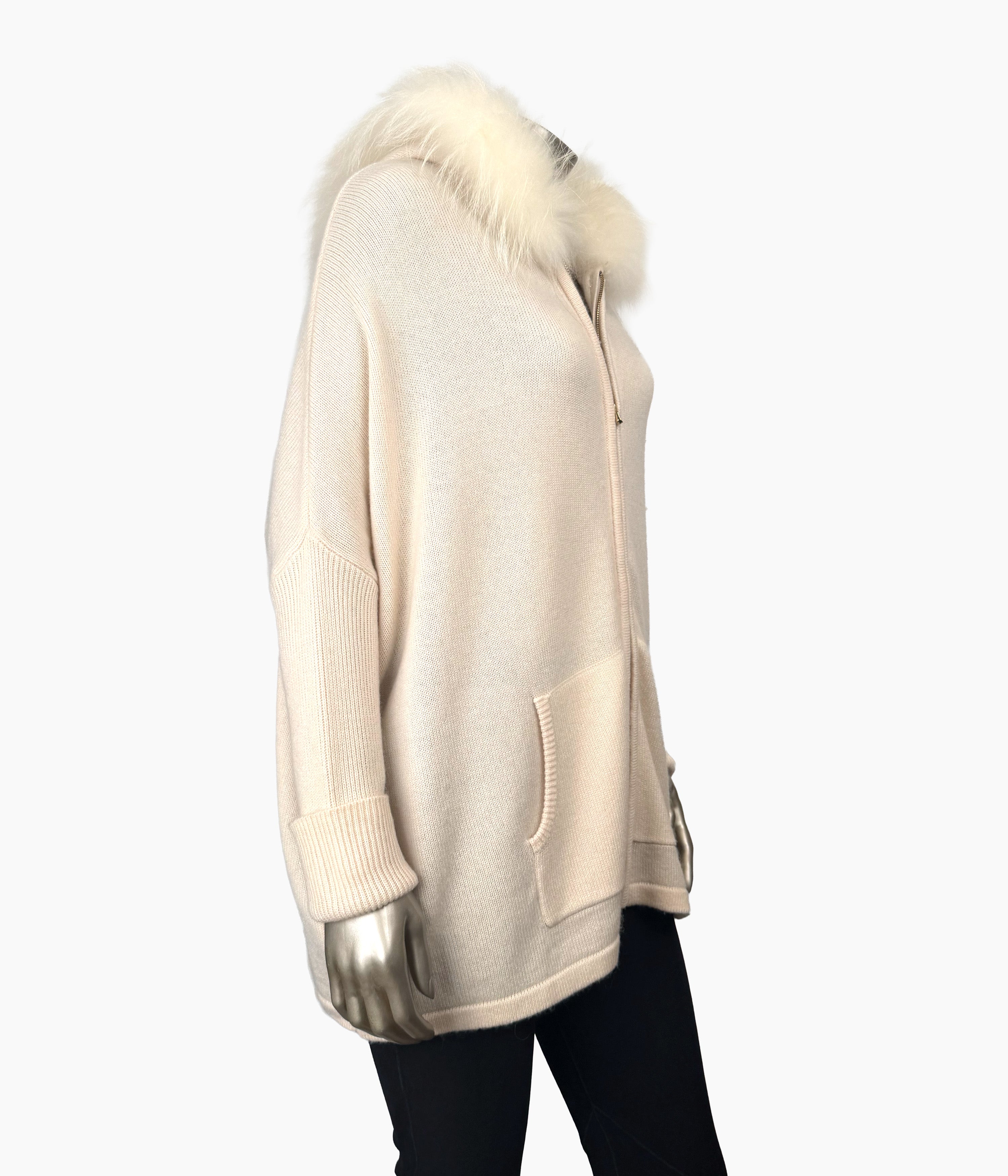 Loose Fit Fur Trim Hoodie: Size 12