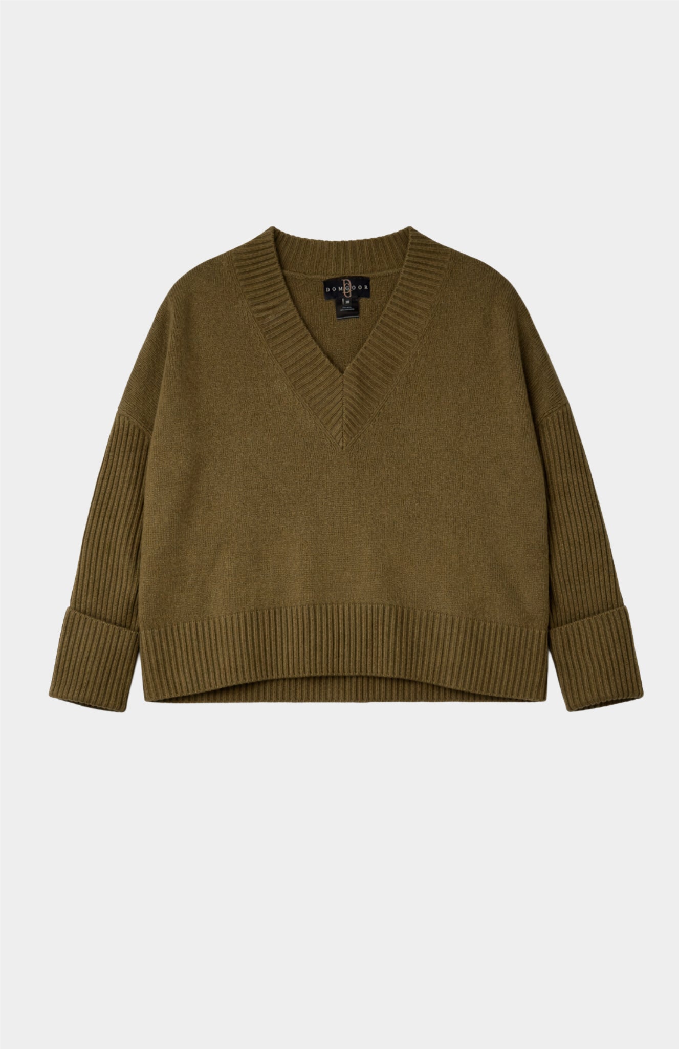 Outlet: V Neck Jumper Khaki