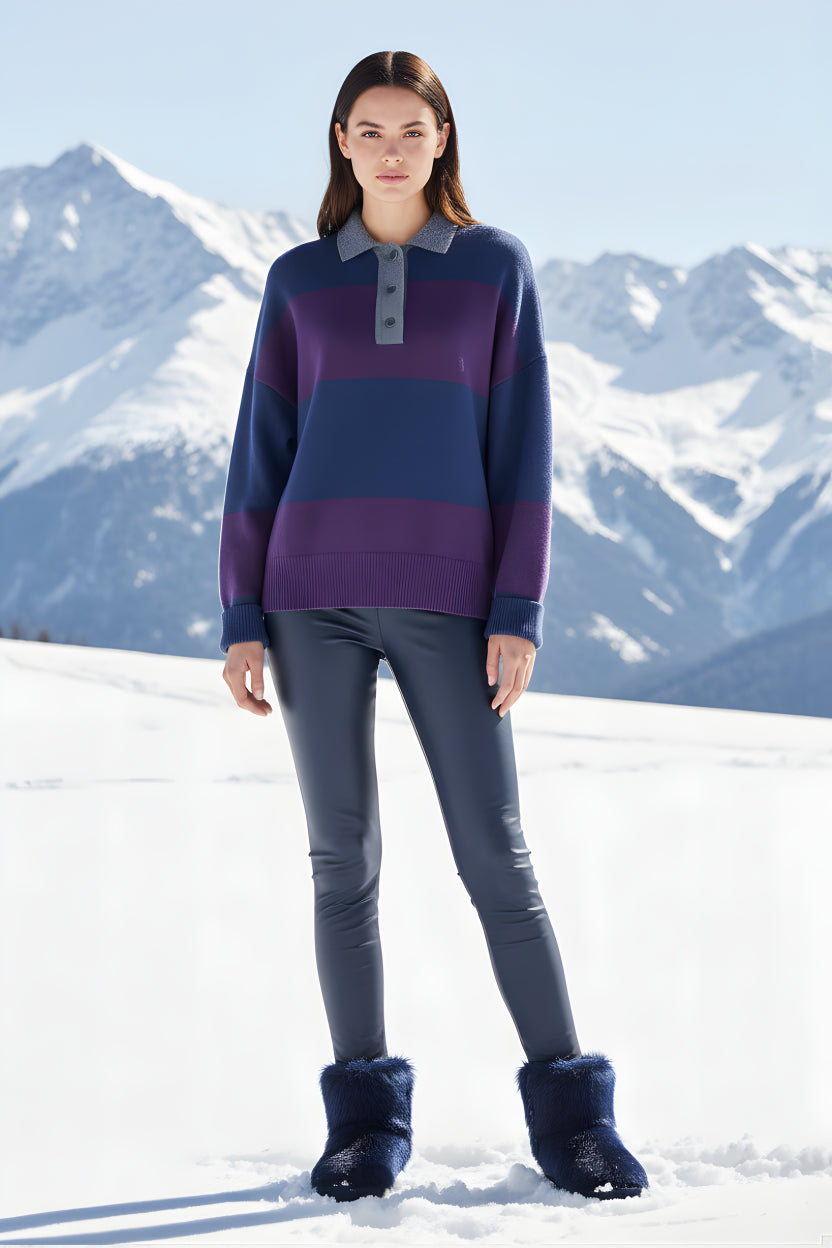 Outlet: Two Block Polo Jumper Long Sleeve/ Size 10