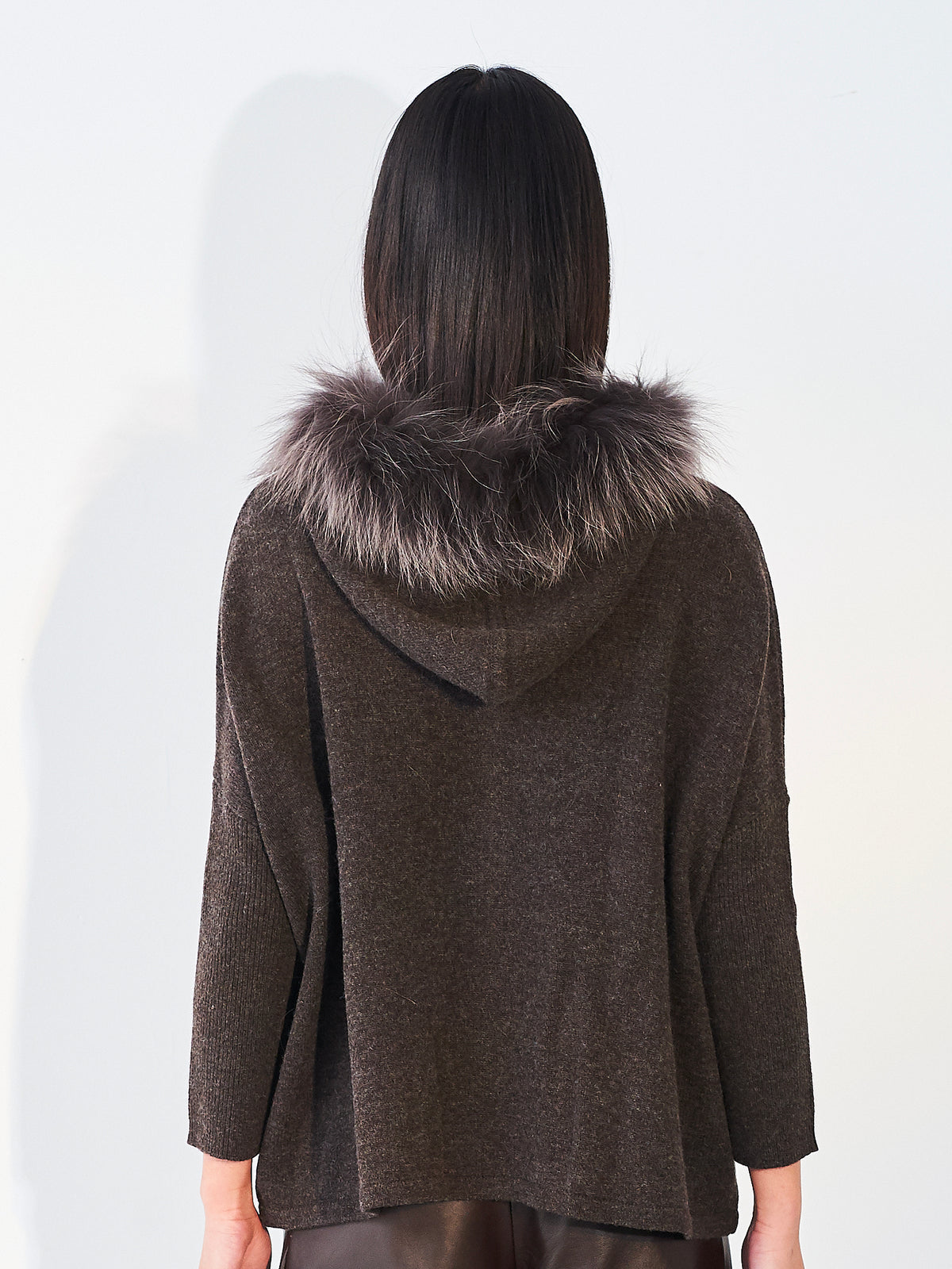 Fur Trim Swing Hoody Coffee