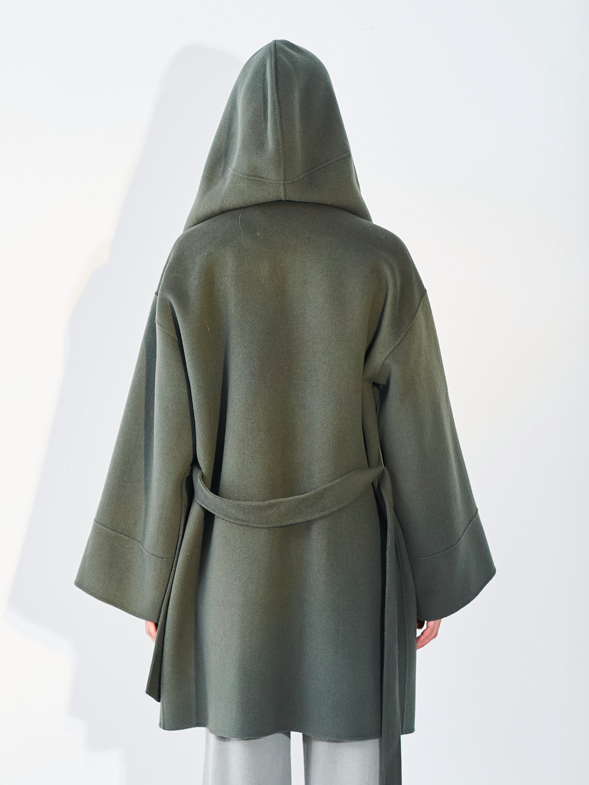 Hooded Wool Coat Lake Water