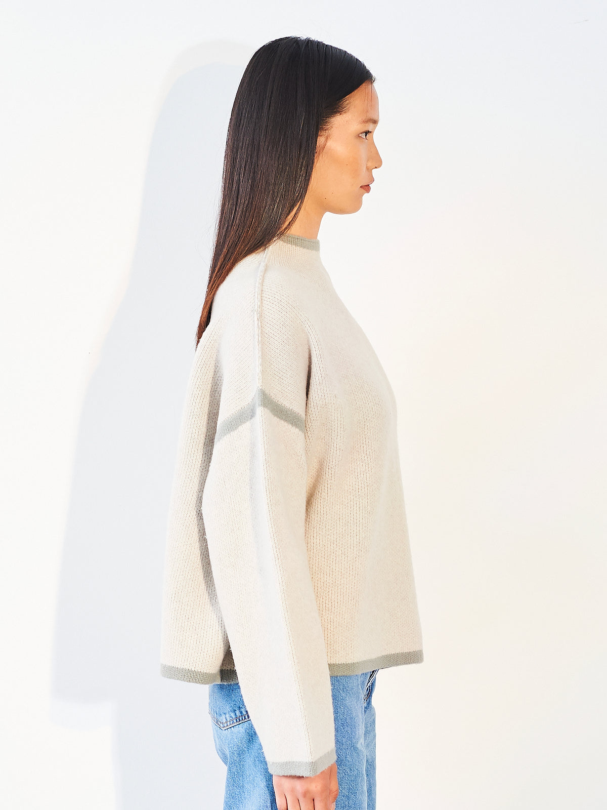 Contrast Stripe Jumper Oyster