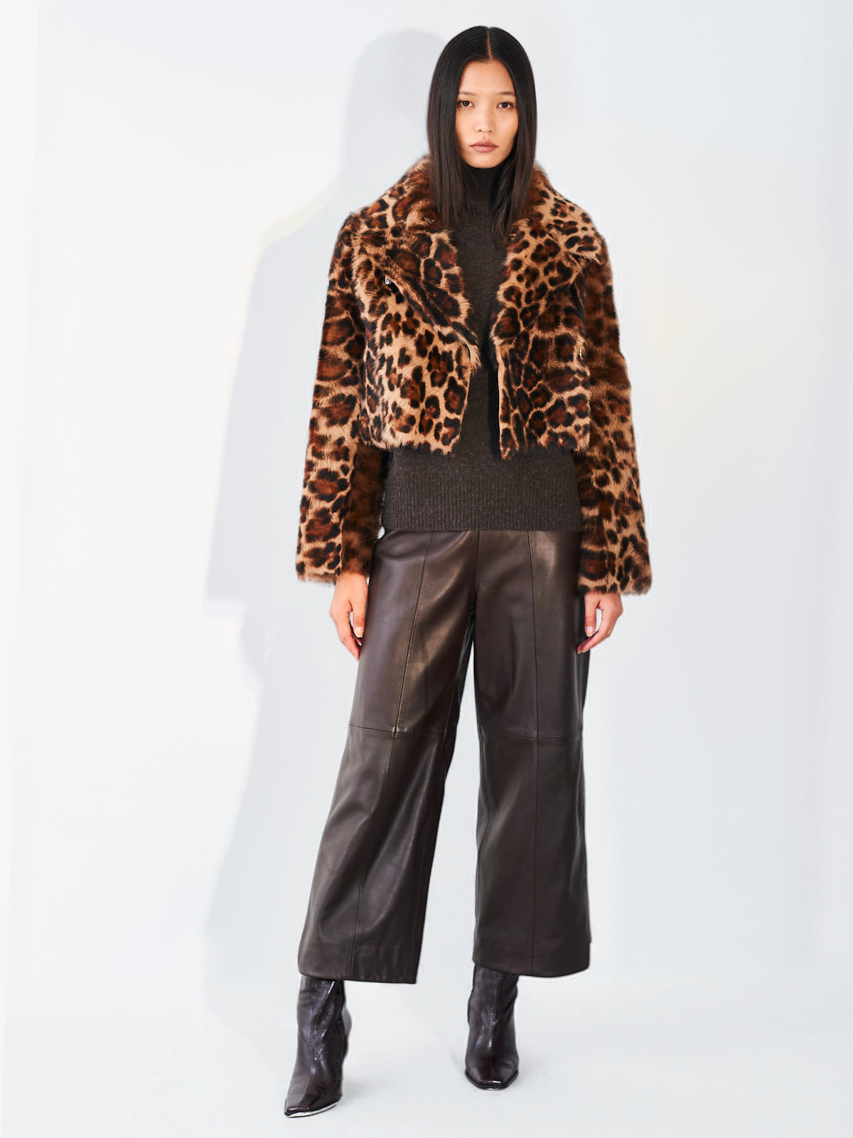 Brown Leather Tux Trousers