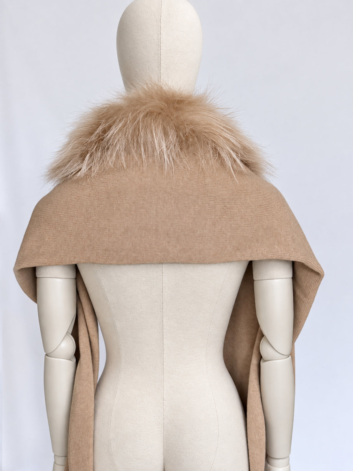 Caramel Fur Trim Scarf