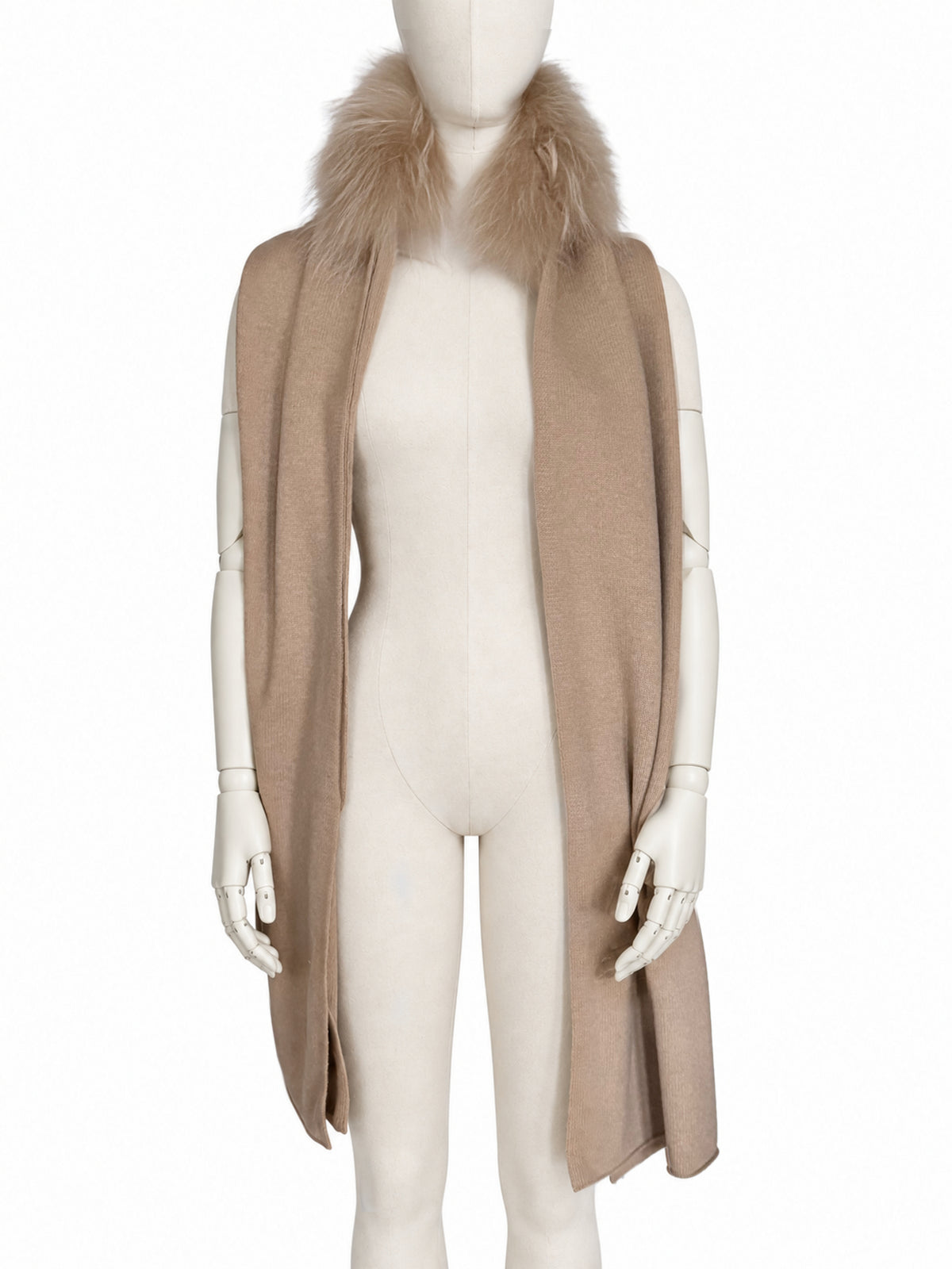 Caramel Fur Trim Scarf