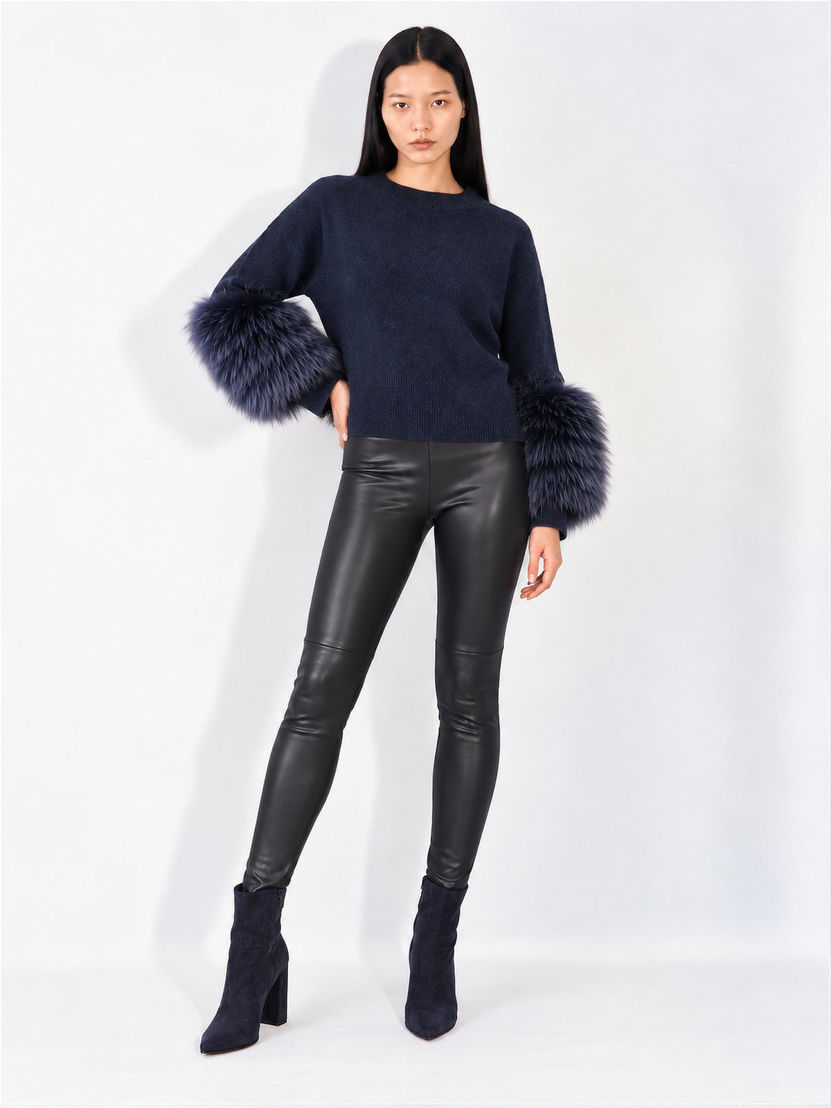 Dom Goor: Black Stretch Leather Leggings