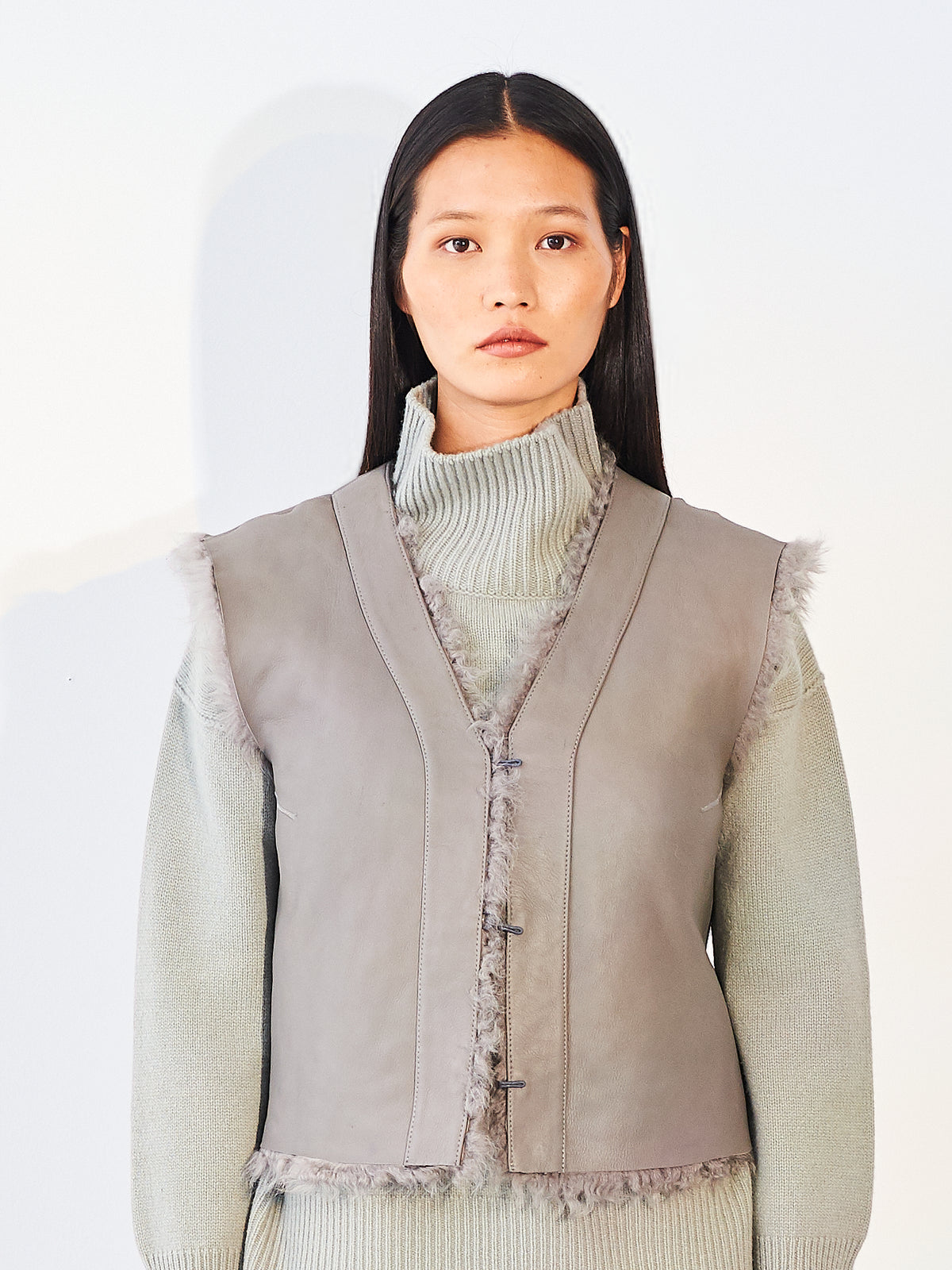 Reversible Curly Cropped Gilet