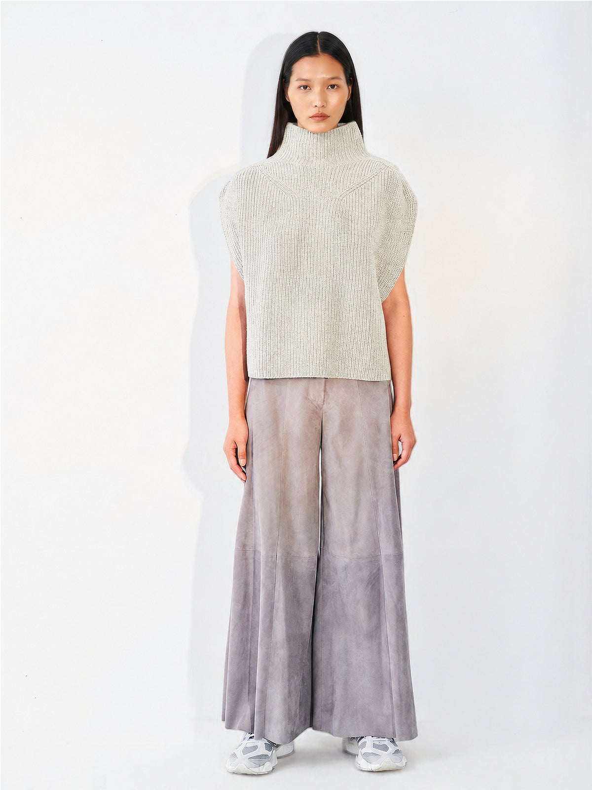 Ribbed Cap Sleeve Jumper Oyster