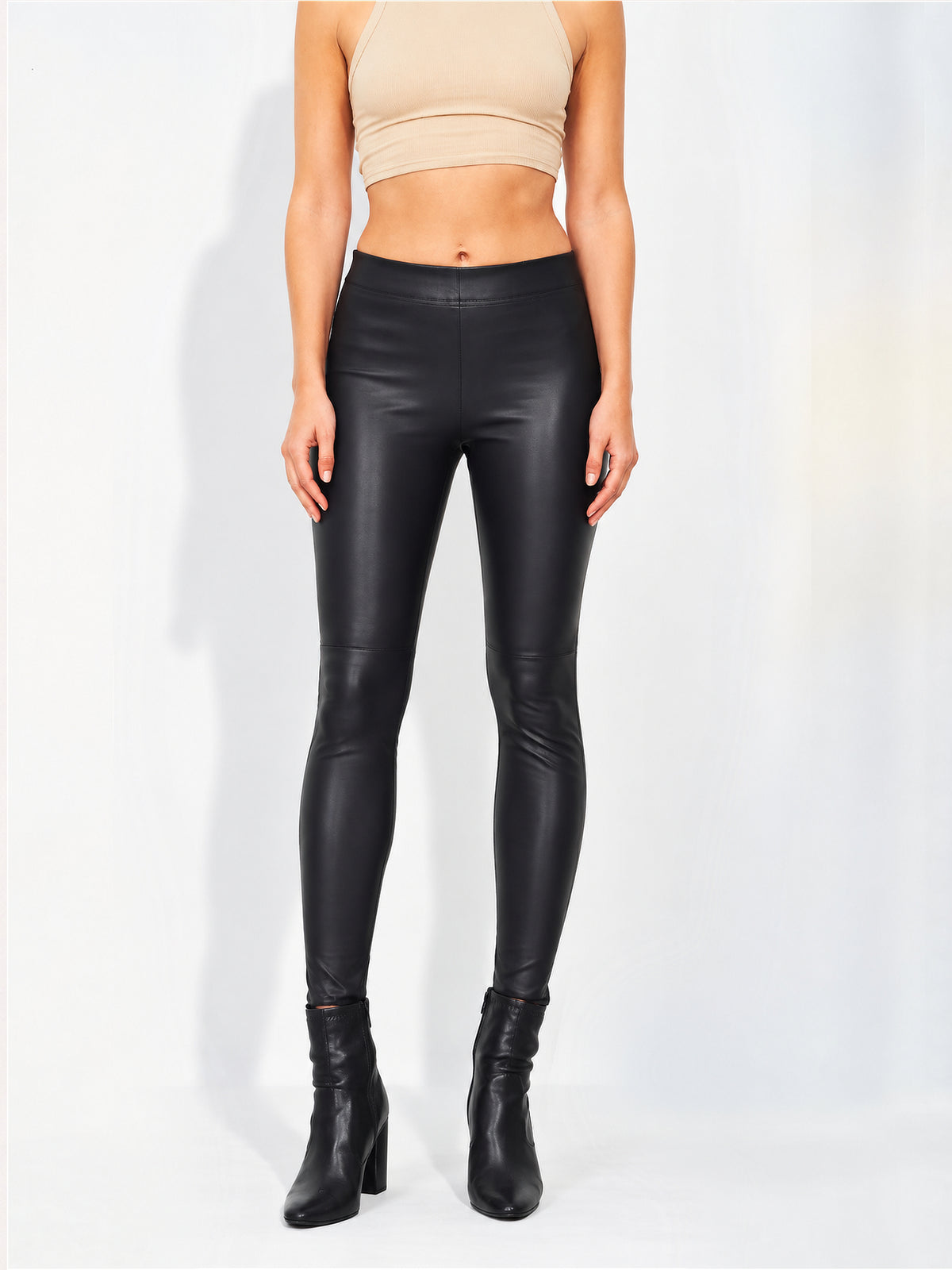 Dom Goor: Black Stretch Leather Leggings
