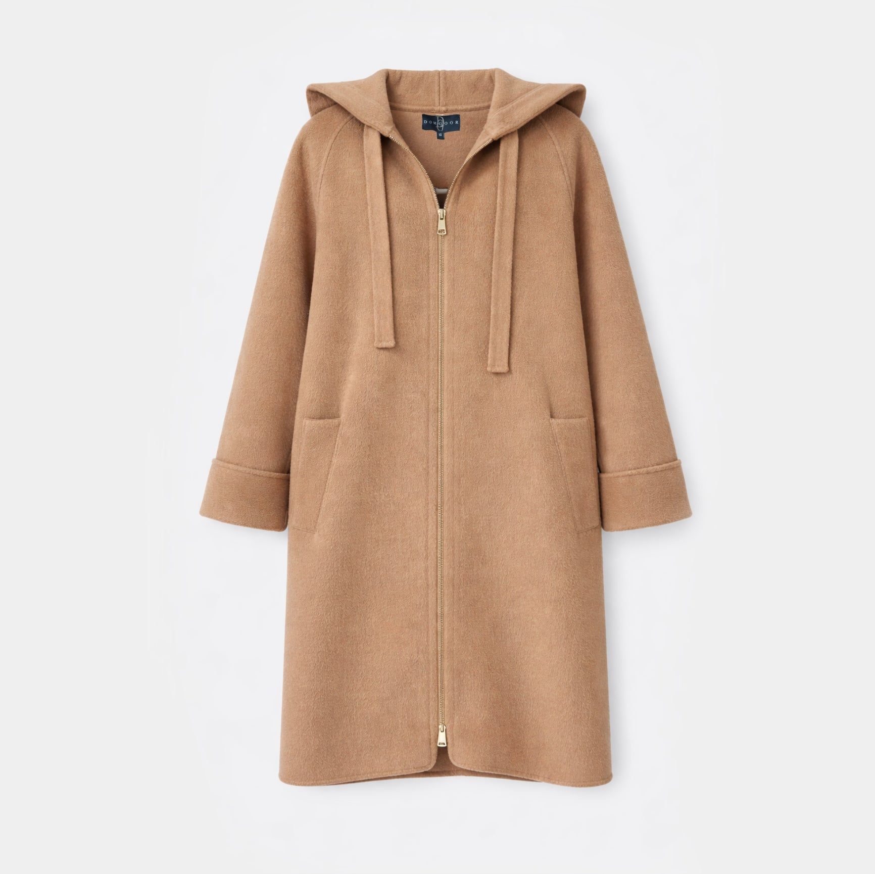 Outlet: Double Face Wool Shirt Tail Parka Camel: Size 10
