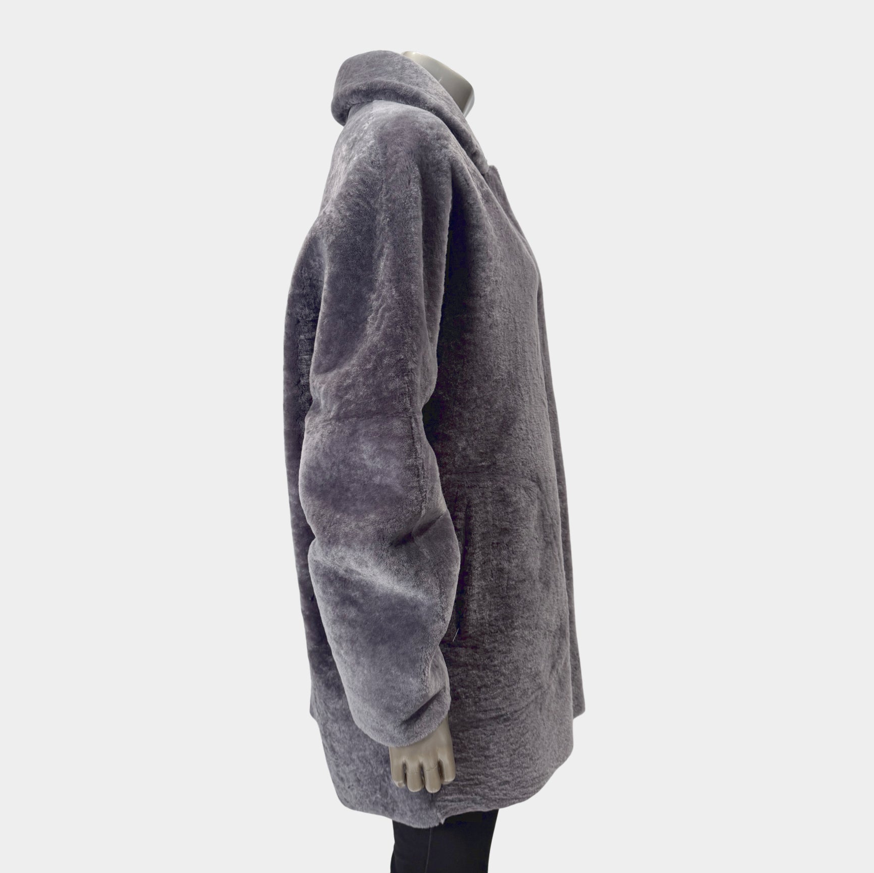 Reversible Shearling Boxy Jacket Moonbeam: Size 10